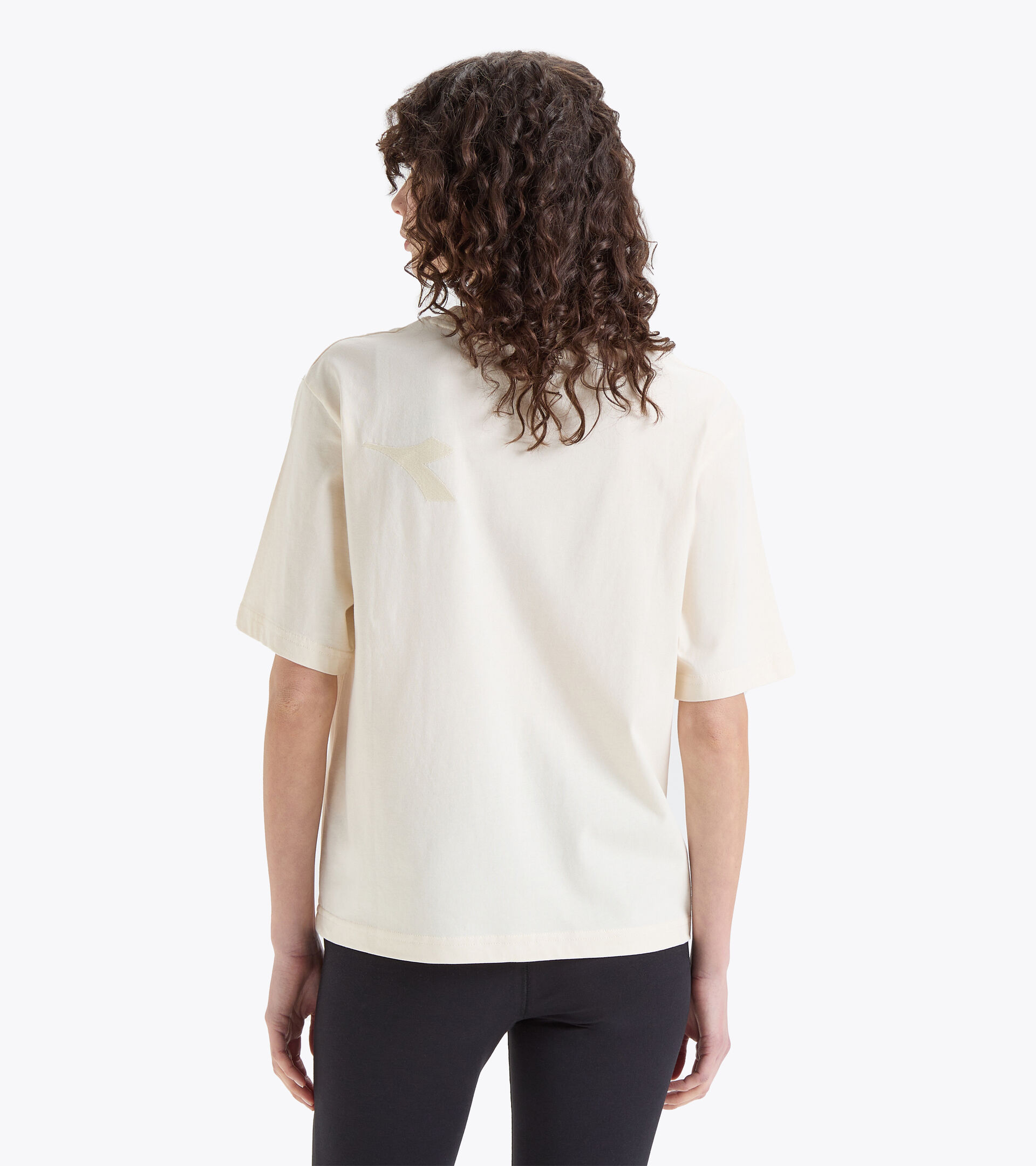 T-Shirt aus Baumwolle - Damen L. T-SHIRT SS SPW LOGO SCHWAN WEISS - Diadora
