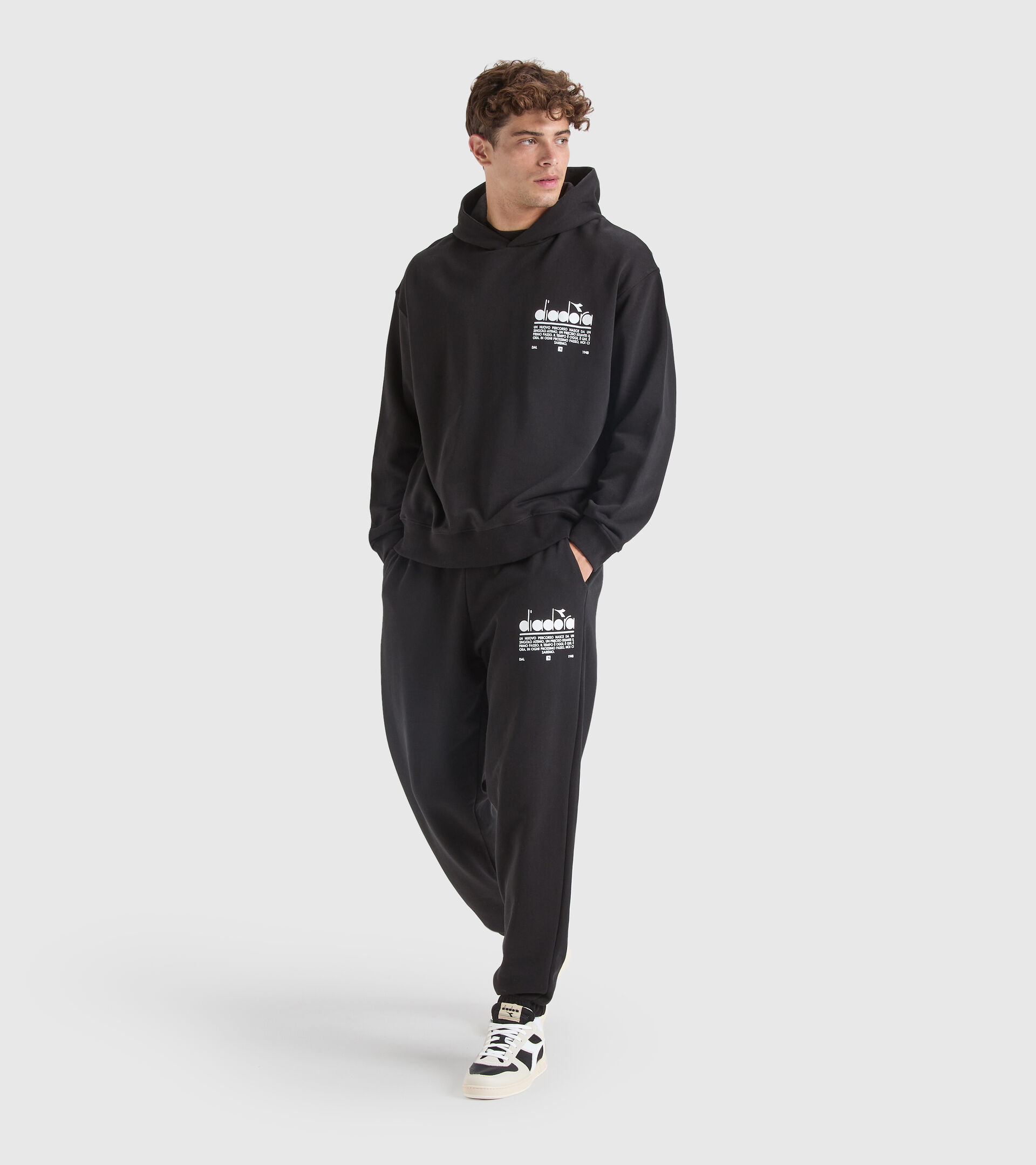 Cotton hooded sweatshirt - Unisex HOODIE MANIFESTO BLACK - Diadora