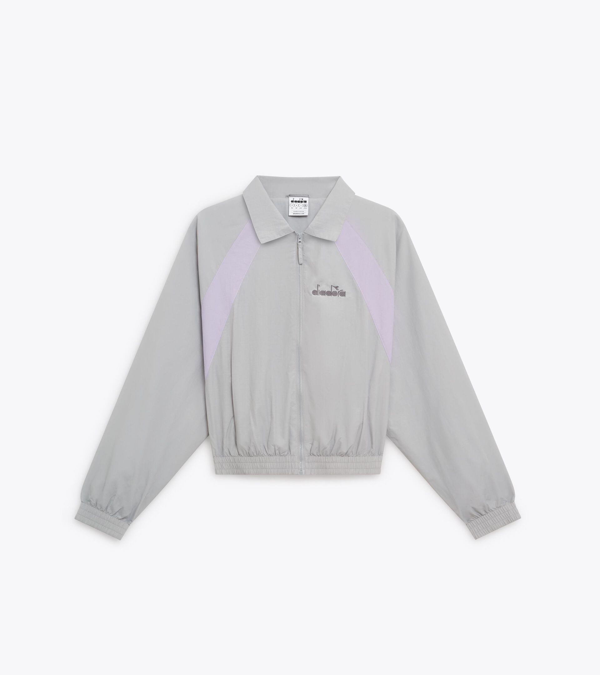 Track Jacket aus Nylon Ripstop - Damen L. TRACK JACKET LOGO LUFTSPIEGELUNG GRAU - Diadora