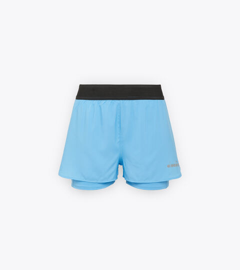 Pantaloncino da running - Donna L. DOUBLE LAYER SHORTS BE ONE AZZURRO BELLO - Diadora