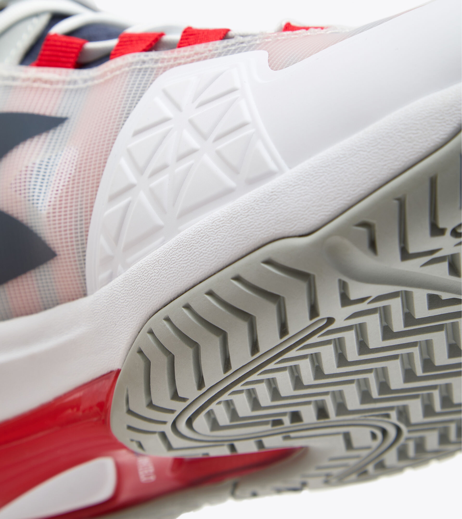 Tennis shoes for hard surfaces or clay - Men SPEED BLUSHIELD FLY 4 + AG WHITE/BLUE CORSAIR/FIERY RED - Diadora
