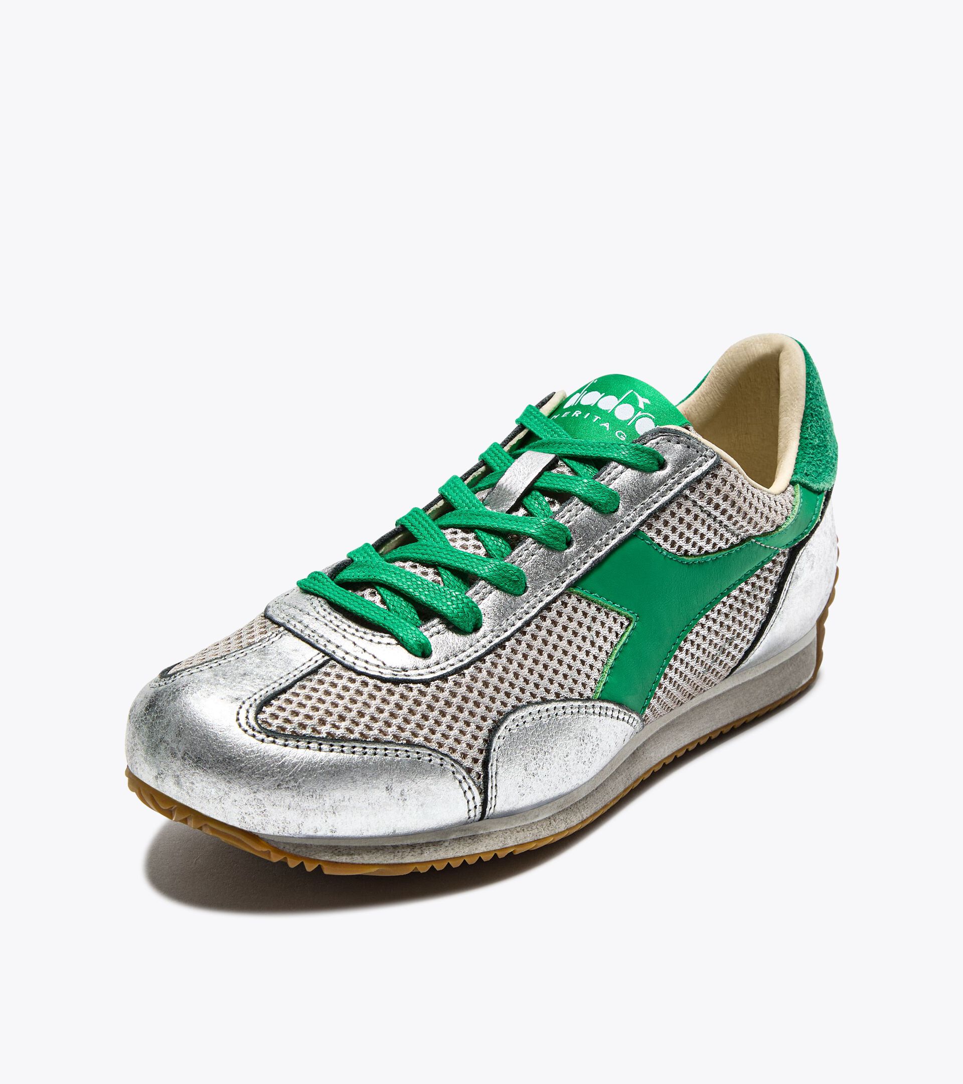 Heritage leather sneaker - All-Gender EQUIPE STELLAR SW SILVER METALIZED/GREEN PEAS CREAM - Diadora