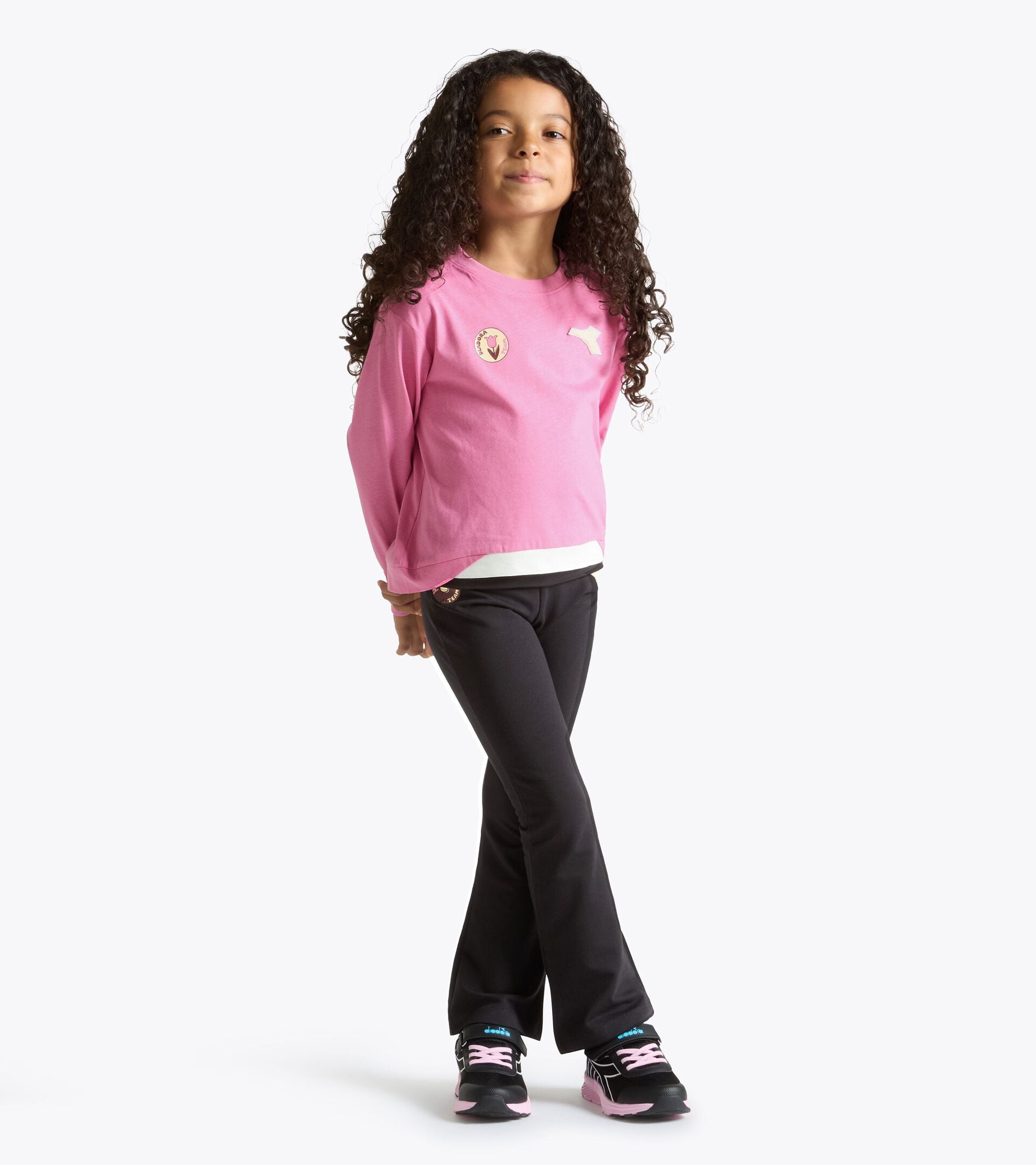 Long-sleeved T-shirt - Regular fit - Girls JG. T-SHIRT LS LOGO CASHMERE ROSE - Diadora