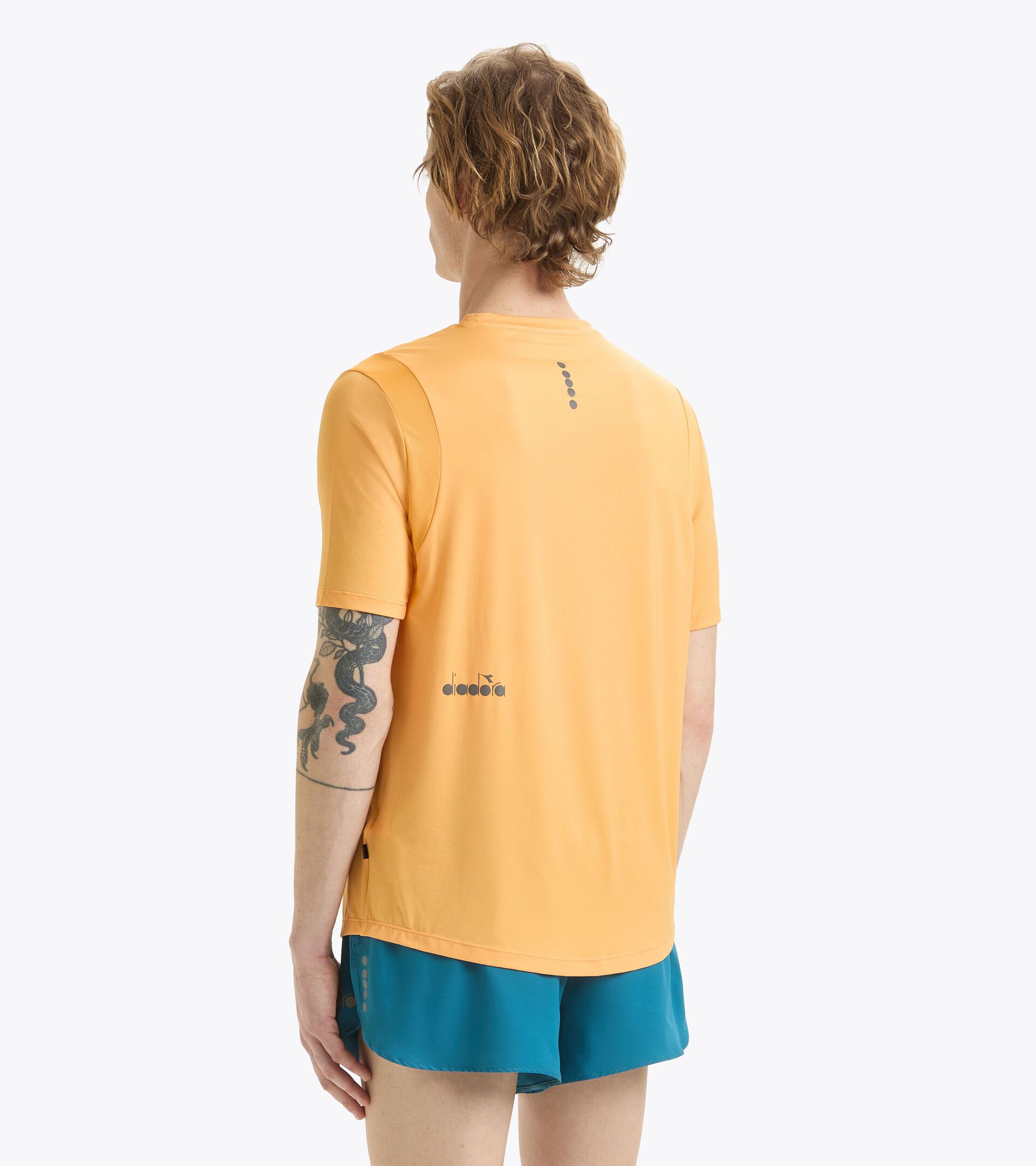 T-shirt da running  - Uomo SS T-SHIRT TECH RUN CREW CO ARANCIO KUMQUAT - Diadora