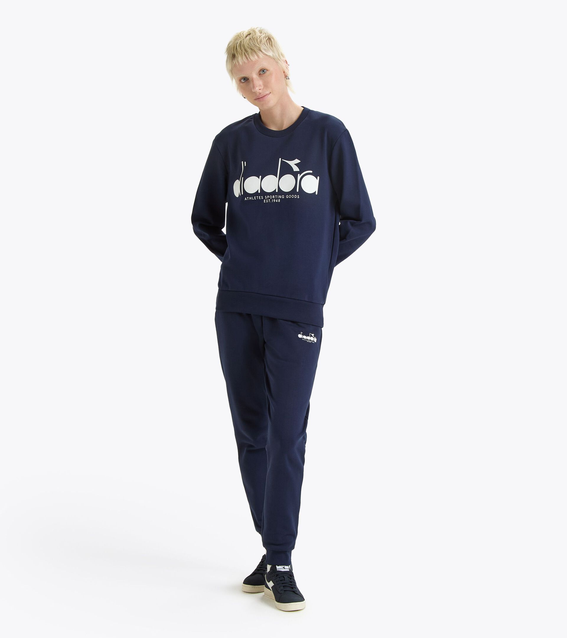 Cotton crewneck - All-Gender SWEATSHIRT CREW LOGO CLASSIC NAVY - Diadora