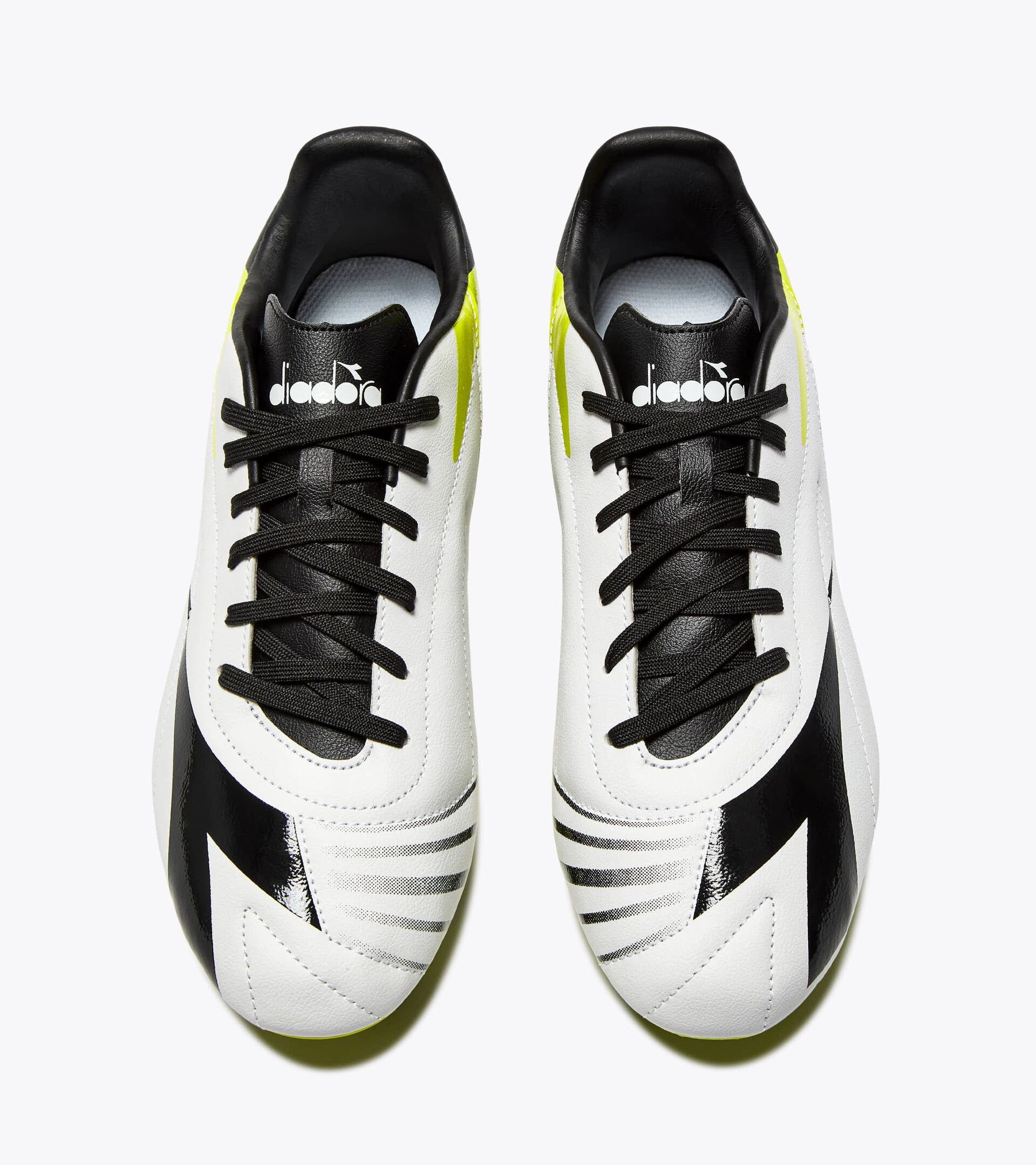 Bota de fútbol para superficies compactas - Hombre MAXIMUS ICON R LPU NEGRO/BLANCO/AMARILLO FL DD - Diadora