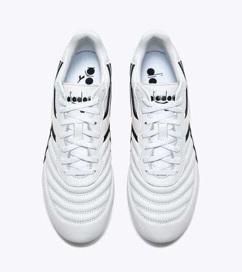BRASIL LT+ MDPU, WHITE/BLACK Leather calcio boots for firm grounds - Men’s BRASIL LT+ MDPU WHITE/BLACK - Diadora