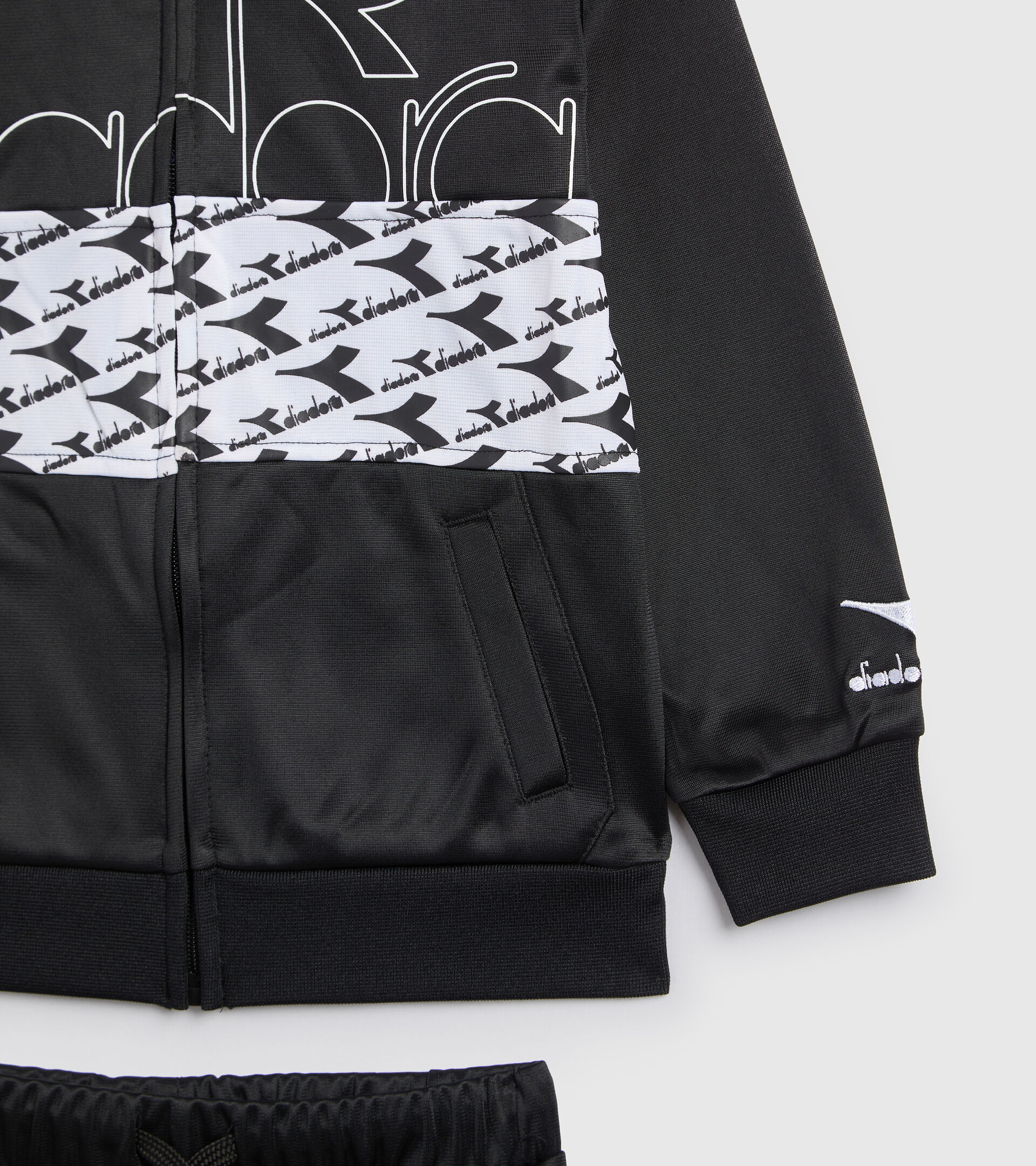 Tracksuit - Kids JB.TRACKSUIT FZ HOOPLA BLACK - Diadora