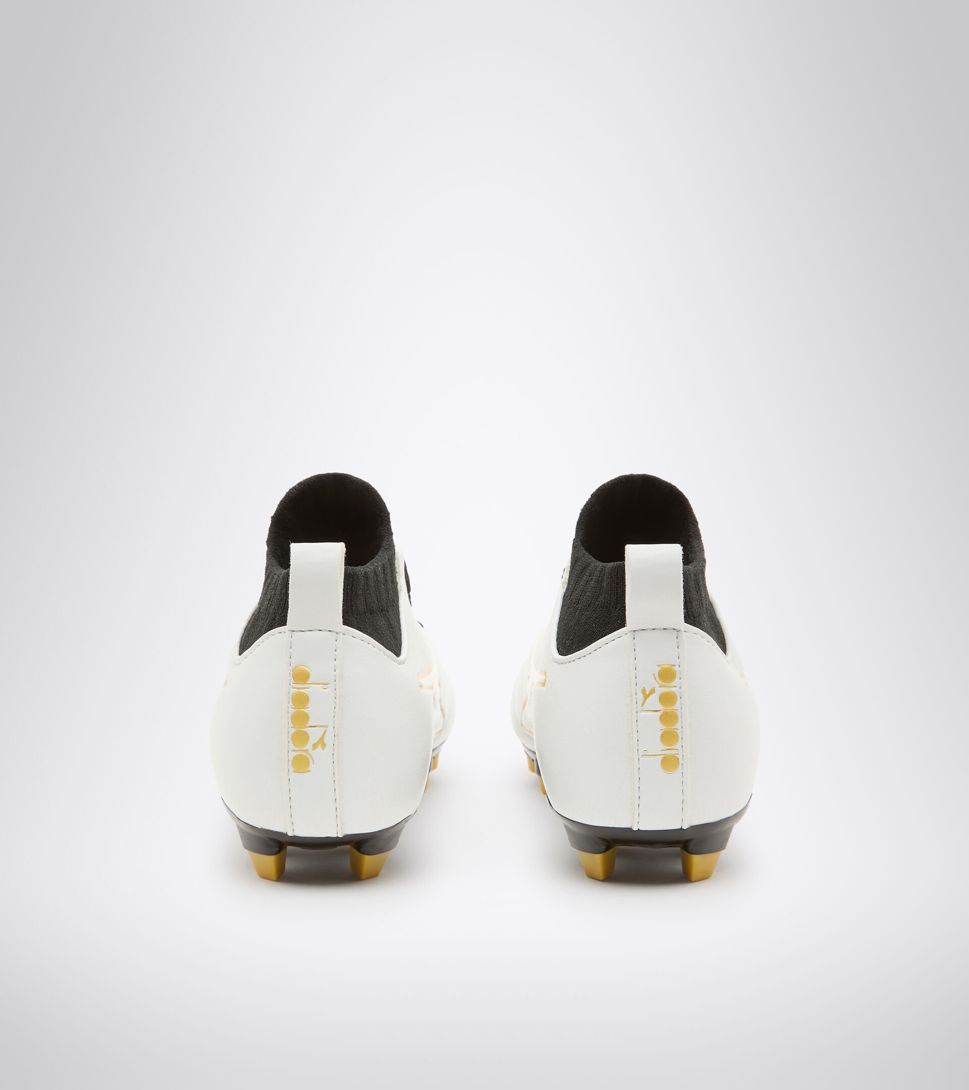 Chaussures de football pour terrains compacts  - Unisexe Enfant BRASIL ELITE R LPU JR BLANC/OR BRUN - Diadora
