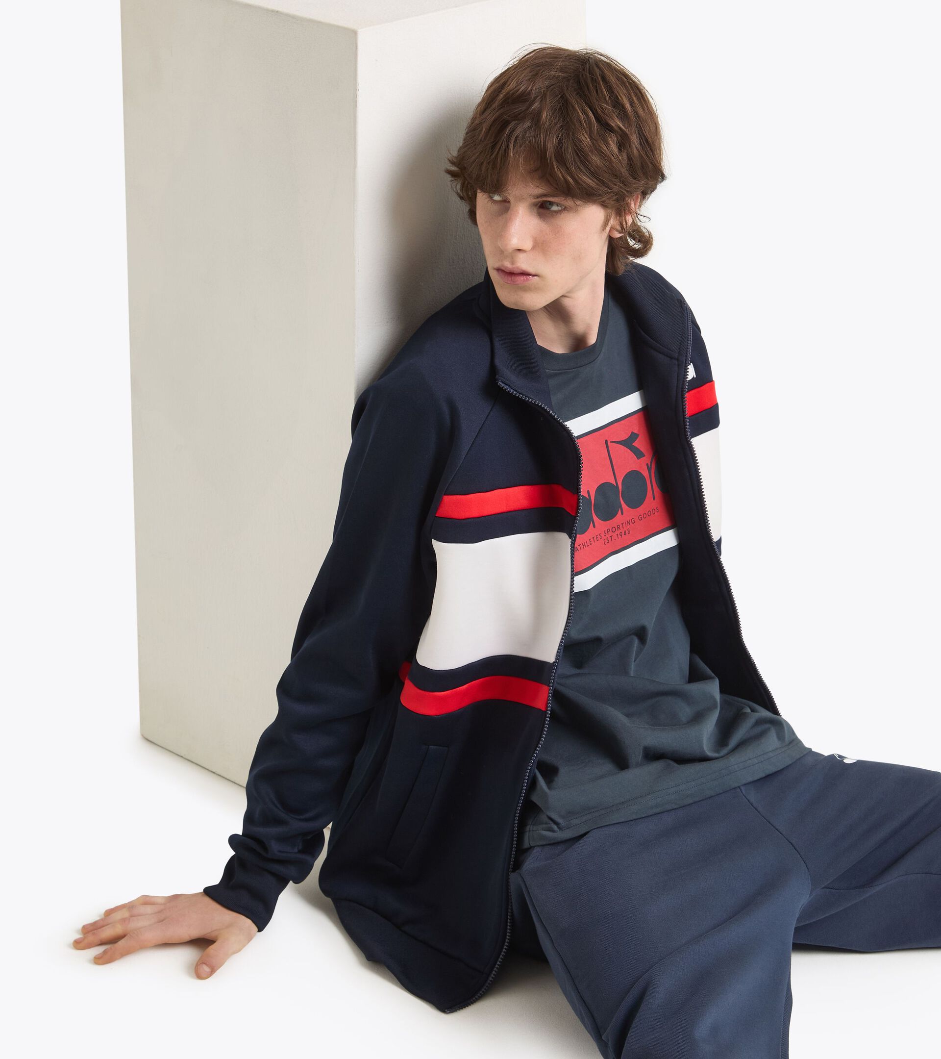 80s-inspired sports jacket - All-gender JACKET 80S BLUE DENIM - Diadora