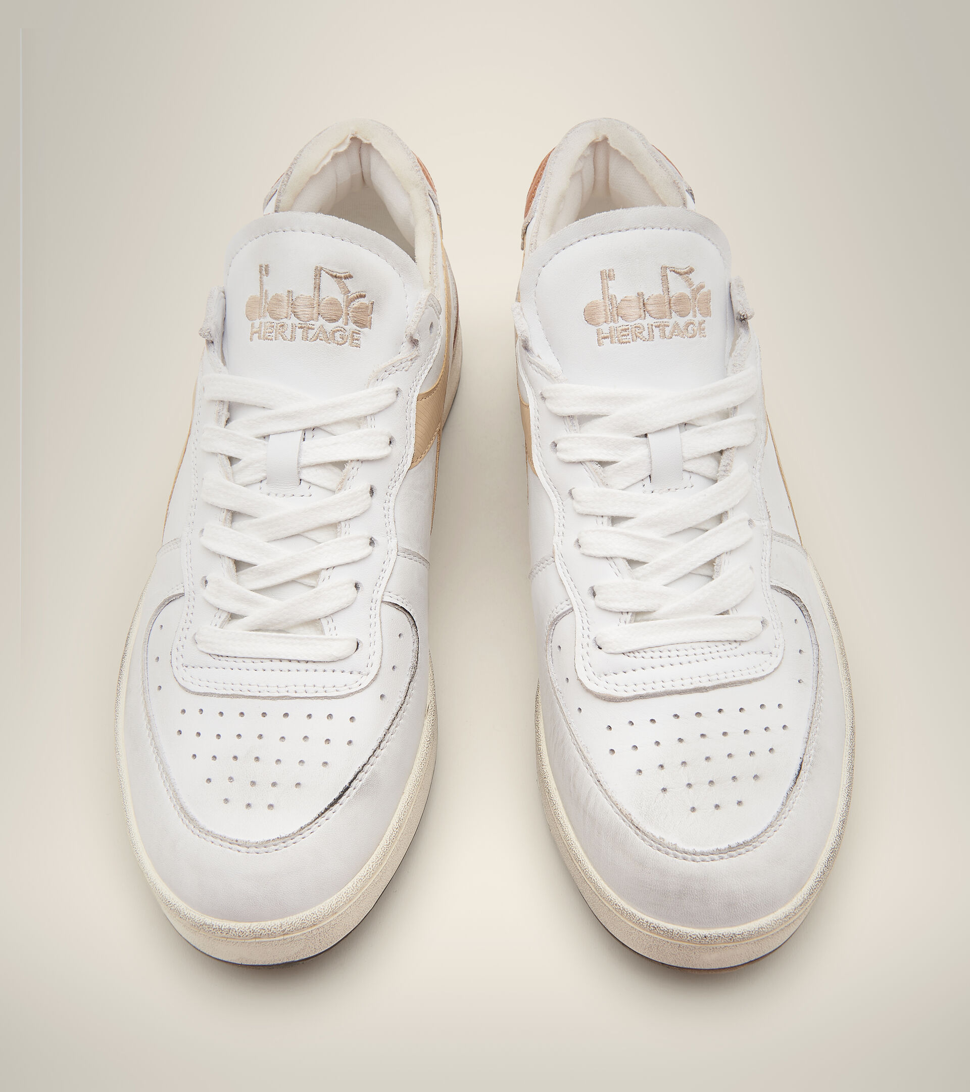 Heritage shoe - Unisex MI BASKET ROW CUT WHITE/BEIGE - Diadora