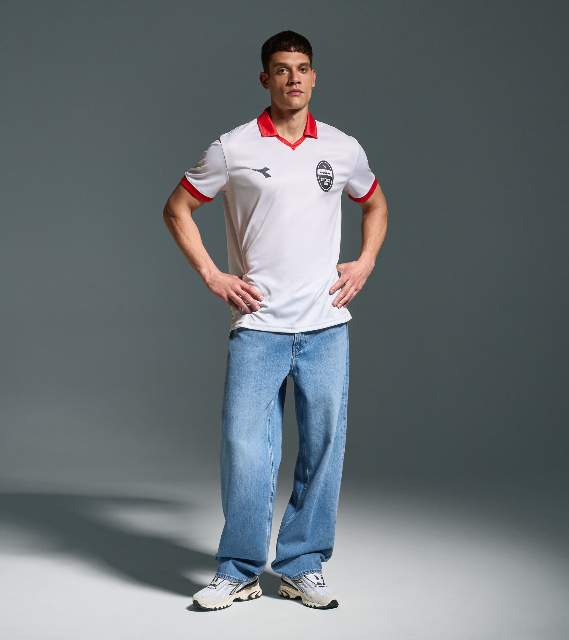 Calcio-inspired polyester shirt - Made in Italy - All-gender POLO SS LEGACY WHITE ALYSSUM - Diadora