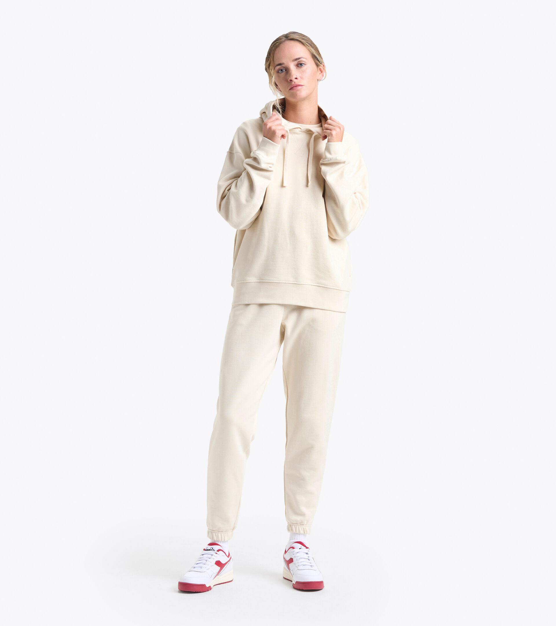 Felpa con cappuccio in cotone - Gender neutral HOODIE SPW LOGO BEIGE CIGNO - Diadora