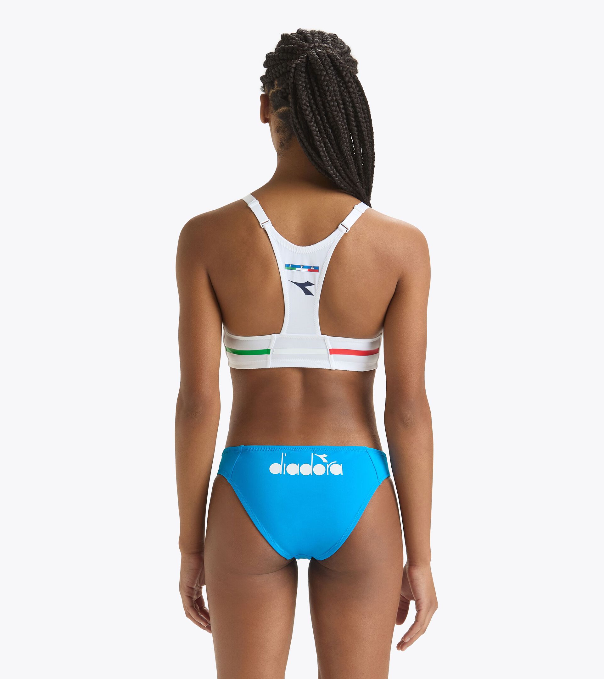 Top de bikini - Selección Italiana de Vóley Playa TOP GARA DONNA BV ITALIA BLANCO VIVO - Diadora
