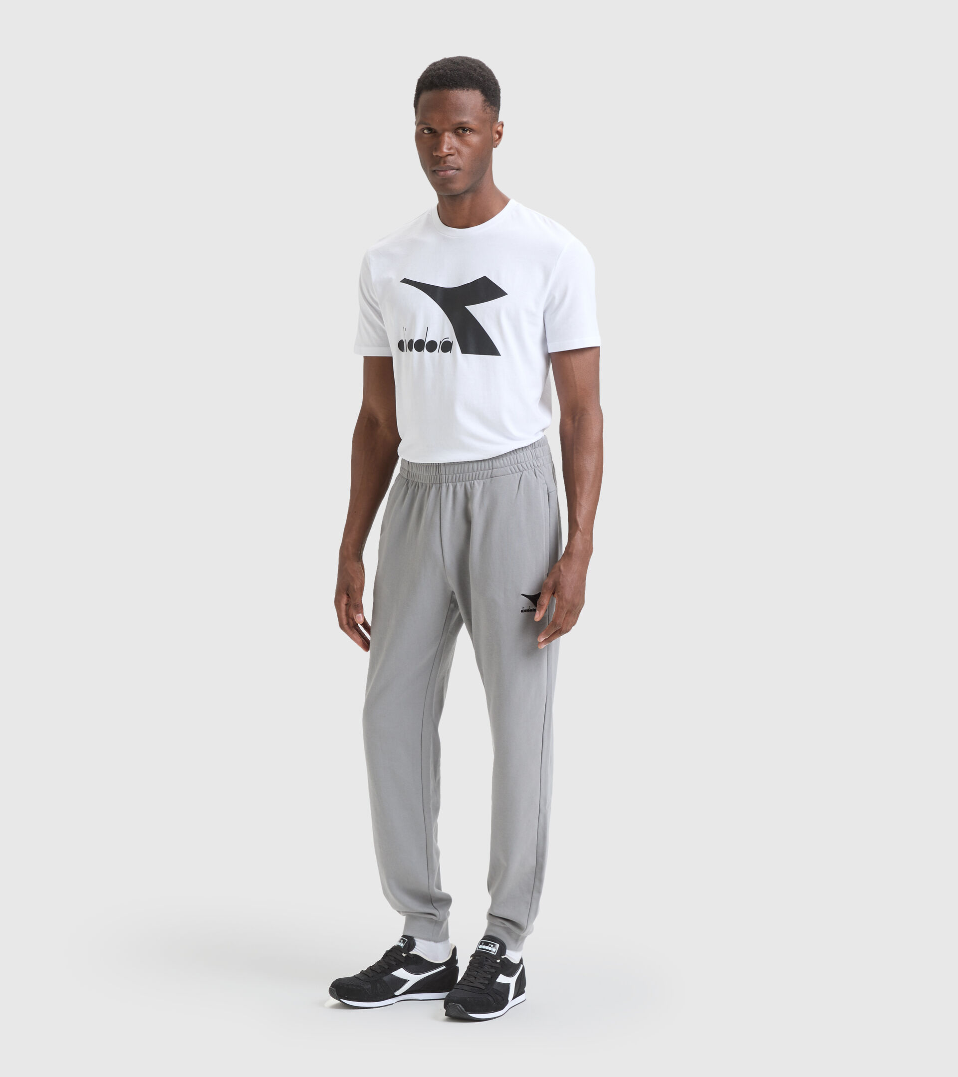Cotton terrycloth sports trousers - Men PANT CUFF CORE GRAY MOUSE - Diadora