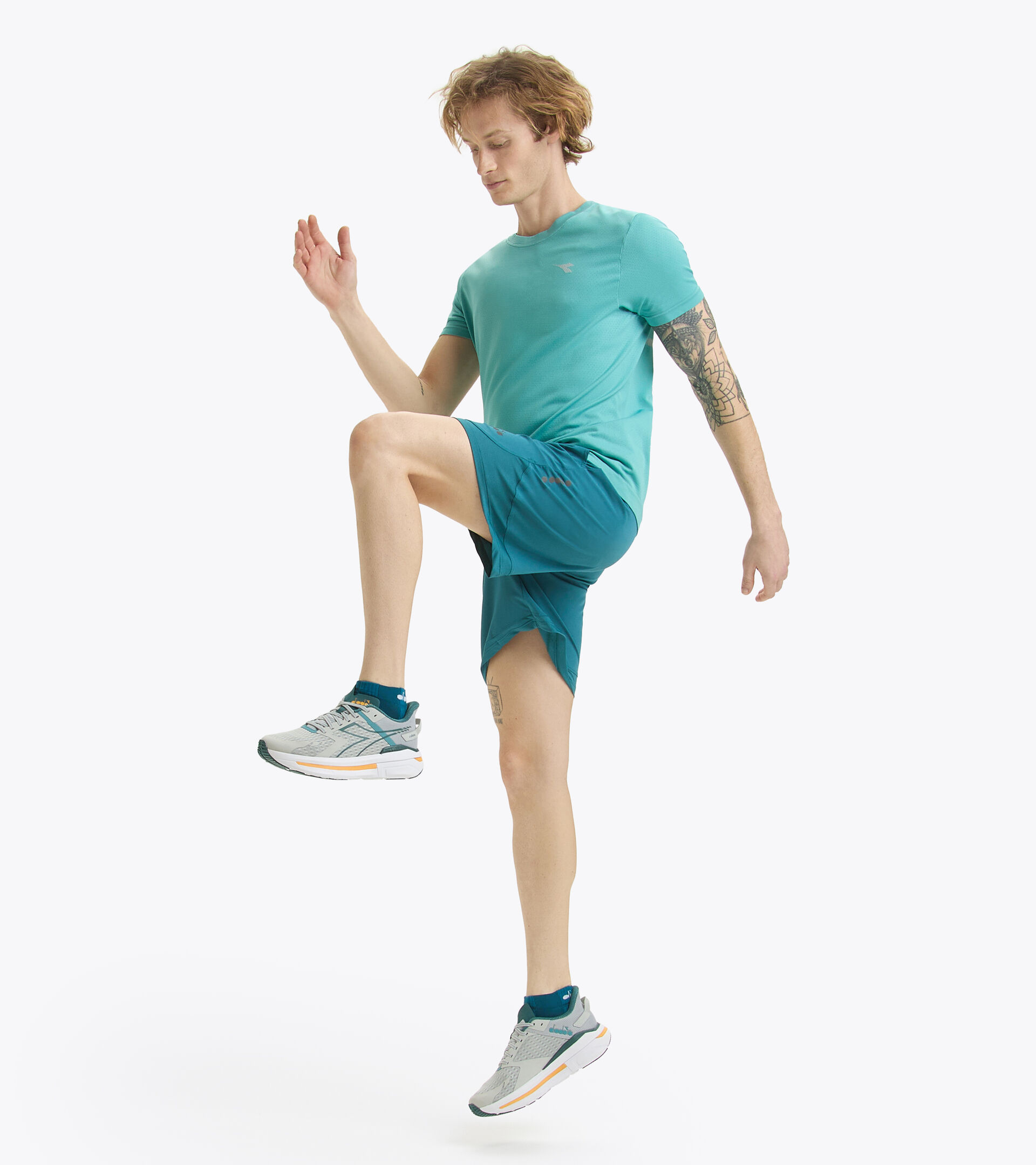 Camiseta de running sin costuras - Made in Italy - Hombre SS T-SHIRT SKIN FRIENDLY DUSTY TURQUOISE - Diadora