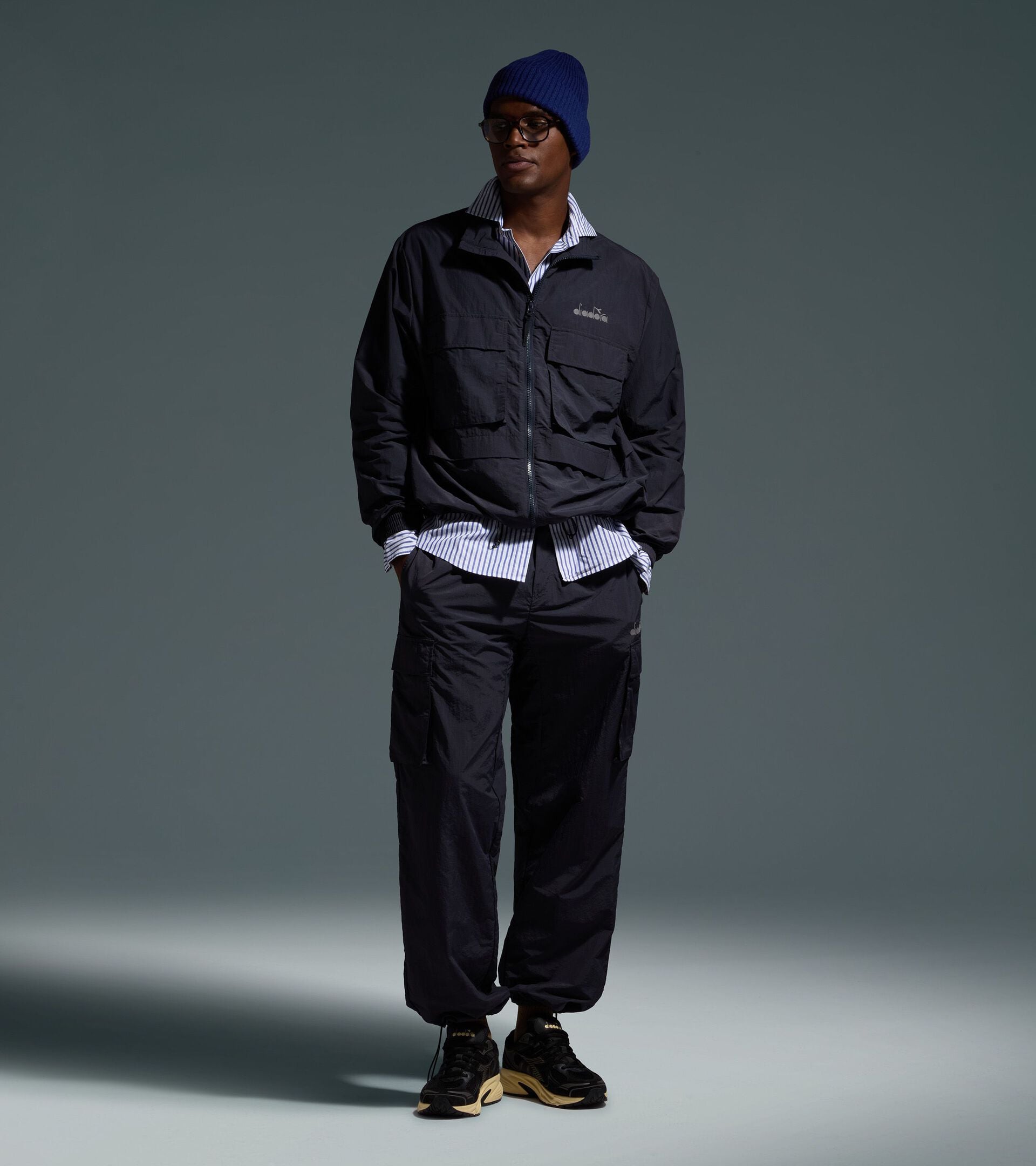 Tracksuit jacket - Regular fit - Men&rsquo;s TRACK JACKET AVENUE LAB BLACK COAL - Diadora