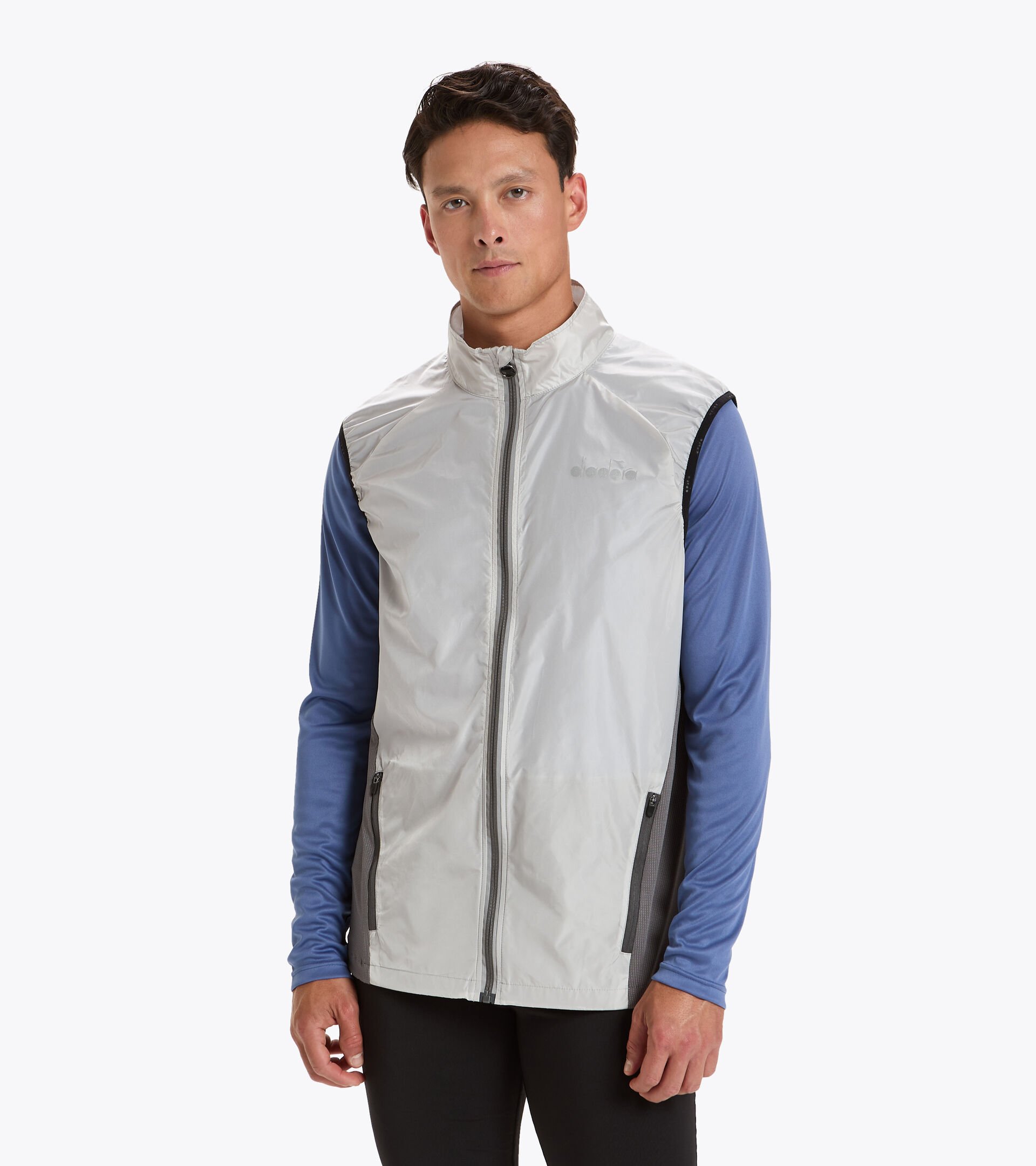 Windproof running gilet - Men VEST OYSTER MUSHROOM - Diadora