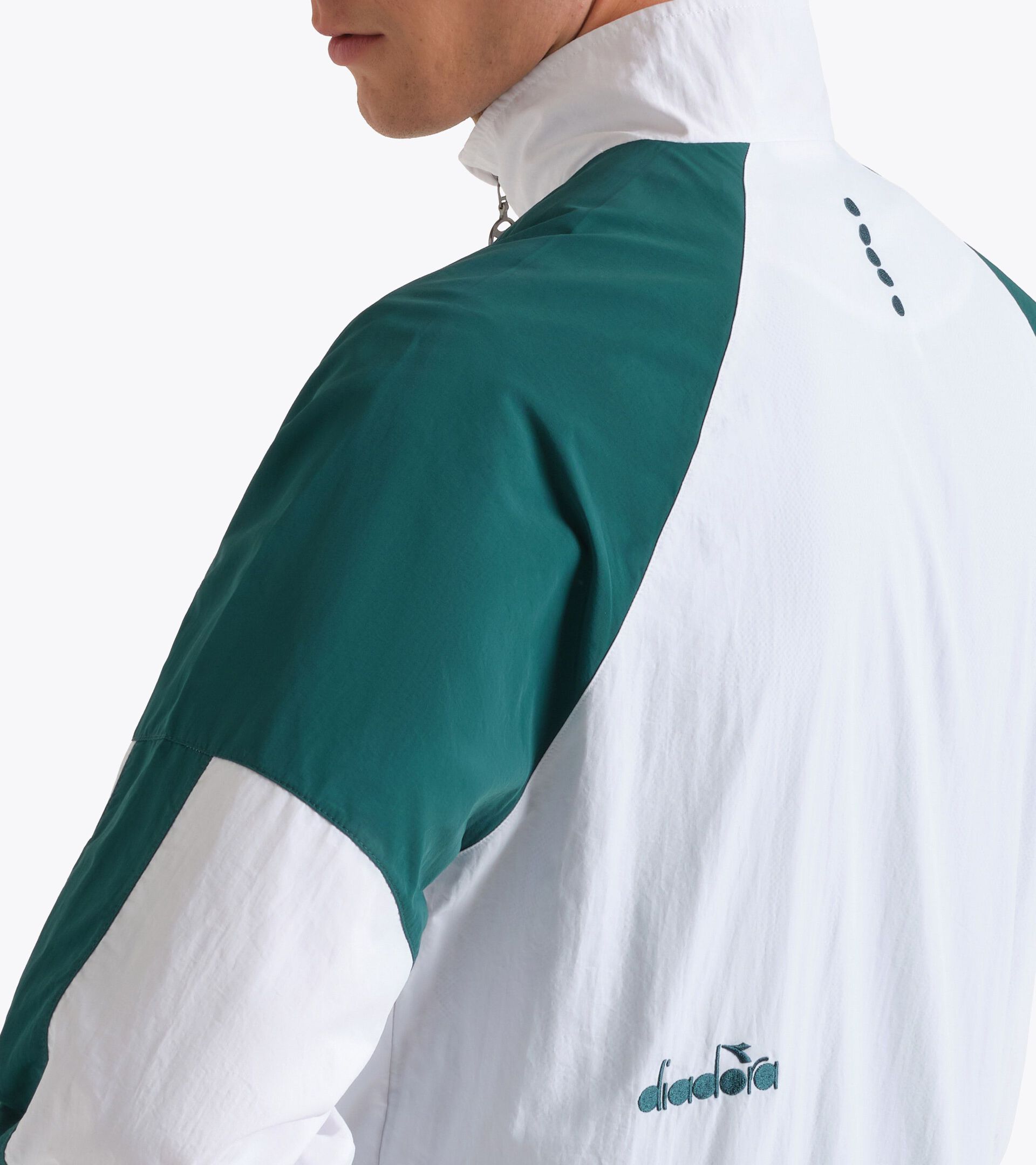 Tennis Track Jacket - Competition - All-gender U. TRACK JACKET MATCH OPTICAL WHITE /SHADED SPRUCE - Diadora