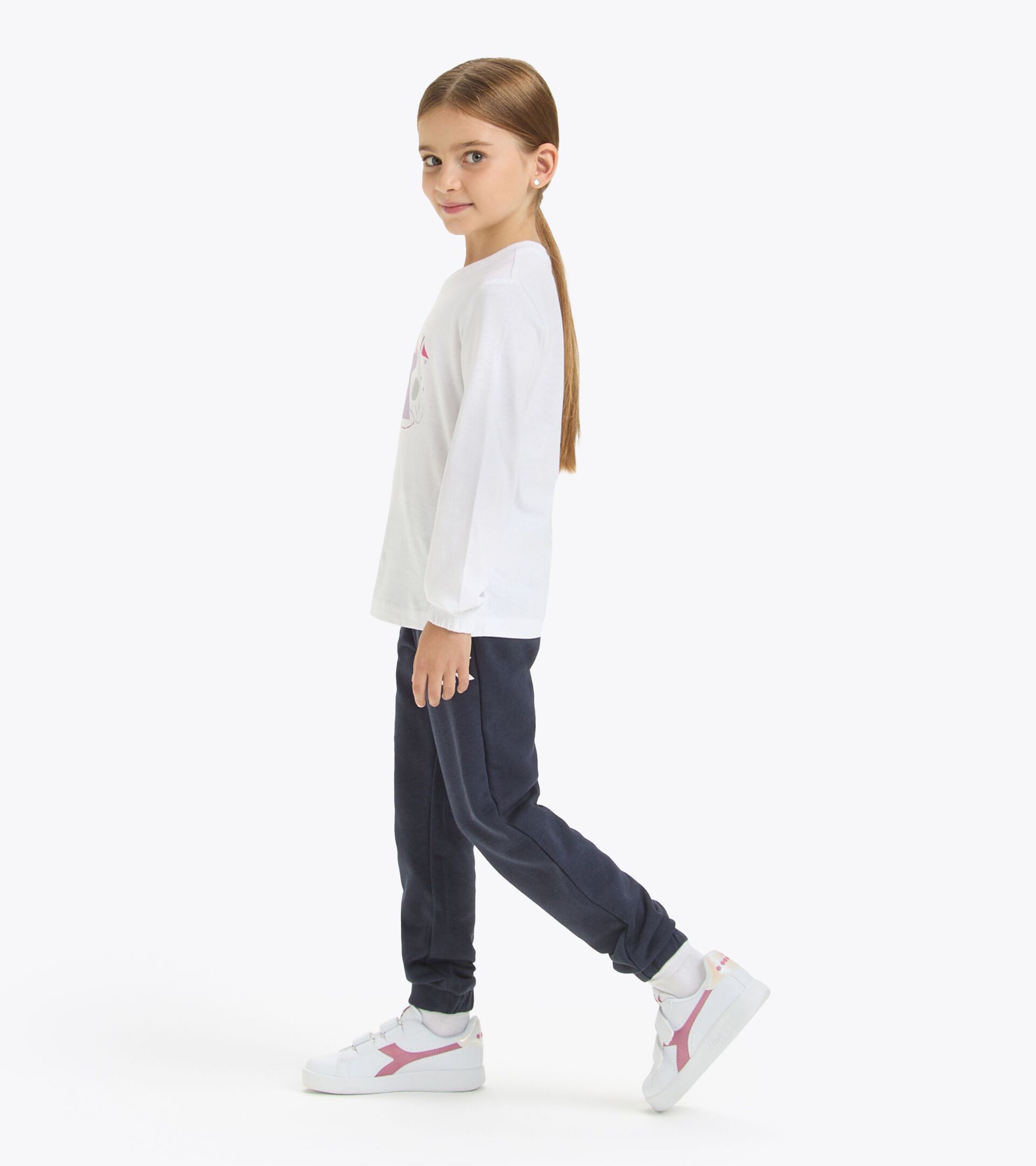 Long-sleeved t-shirt - Girl JG. T-SHIRT LS GLOSS OPTICAL WHITE - Diadora