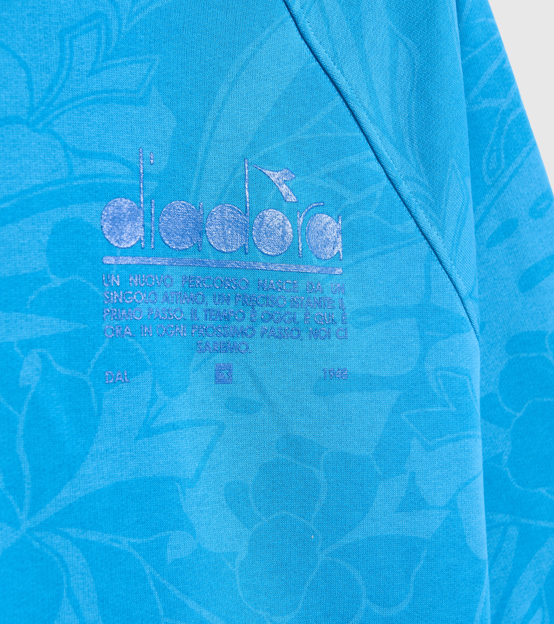 Cropped organic cotton hoodie - Women L. HOODIE CROP MANIFESTO SKY BLUE INTENSE - Diadora