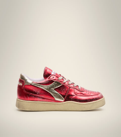 Heritage shoe - Unisex MI BASKET LOW METALLIC USED WN CARMINE RED - Diadora