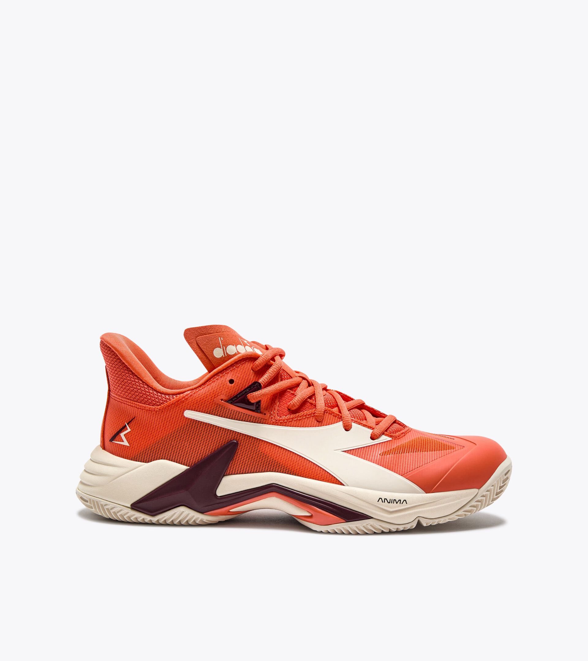 Tennis shoe for clay courts - Stability & control - Women&rsquo;s
 B.ICON 3 CLAY NASTURTIUM /WHISPER WHITE - Diadora
