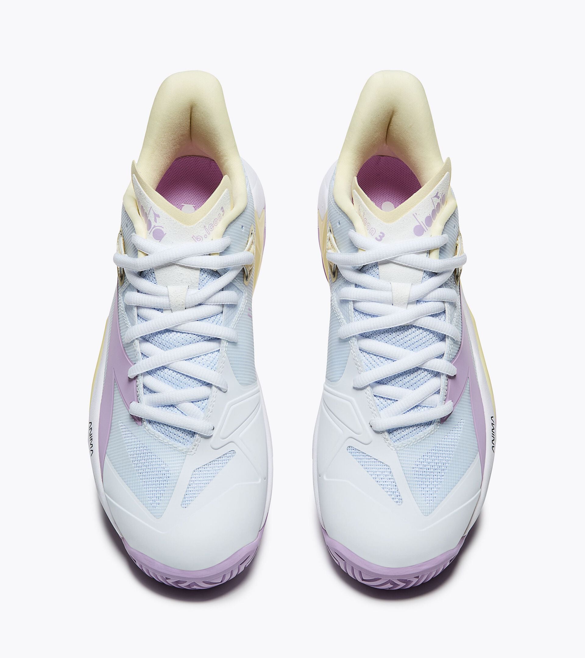 Tennis shoe for hard surfaces and clay courts - Stability - Women&rsquo;s
 B.ICON 3 W AG WHITE/ORCHID BLOOM - Diadora
