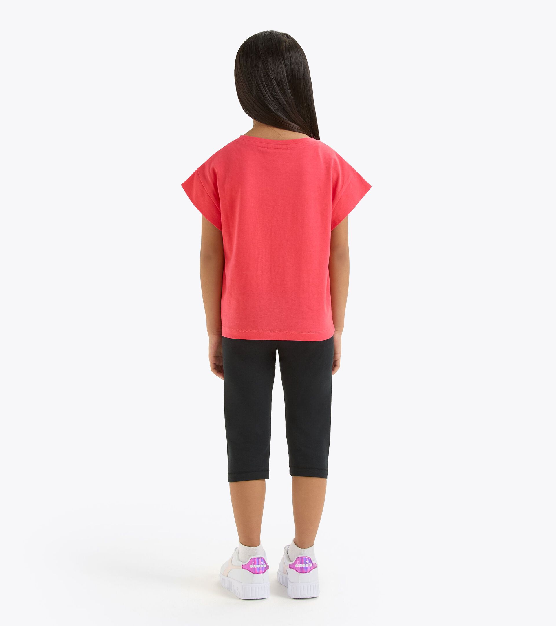 Conjunto deportivo - Camiseta y leggings - Niñas y adolescentes
 JG. SET SS PUZZLES ROJO CAYENA - Diadora