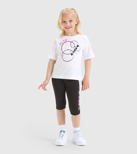 Stretchy T-shirt and shorts set - Girls JG.SET HOOPS OPTICAL WHITE - Diadora