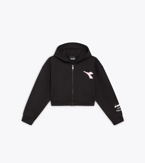 JG. HOODIE FZ PINK SMILE, NERO Felpa con cappuccio - Ragazza JG. HOODIE FZ PINK SMILE NERO - Diadora