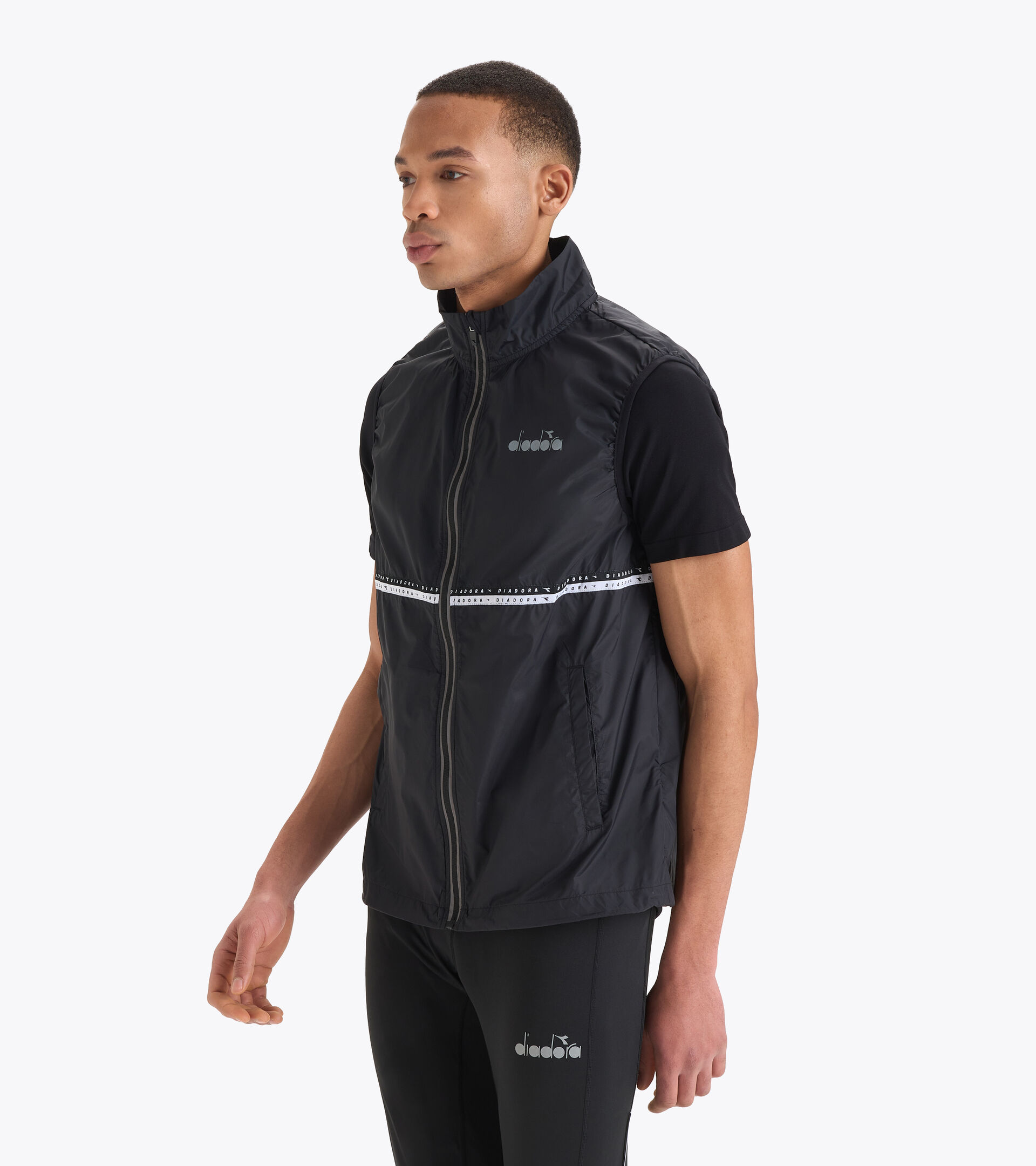 Chaleco cortavientos - Hombre PACKABLE VEST NEGRO - Diadora