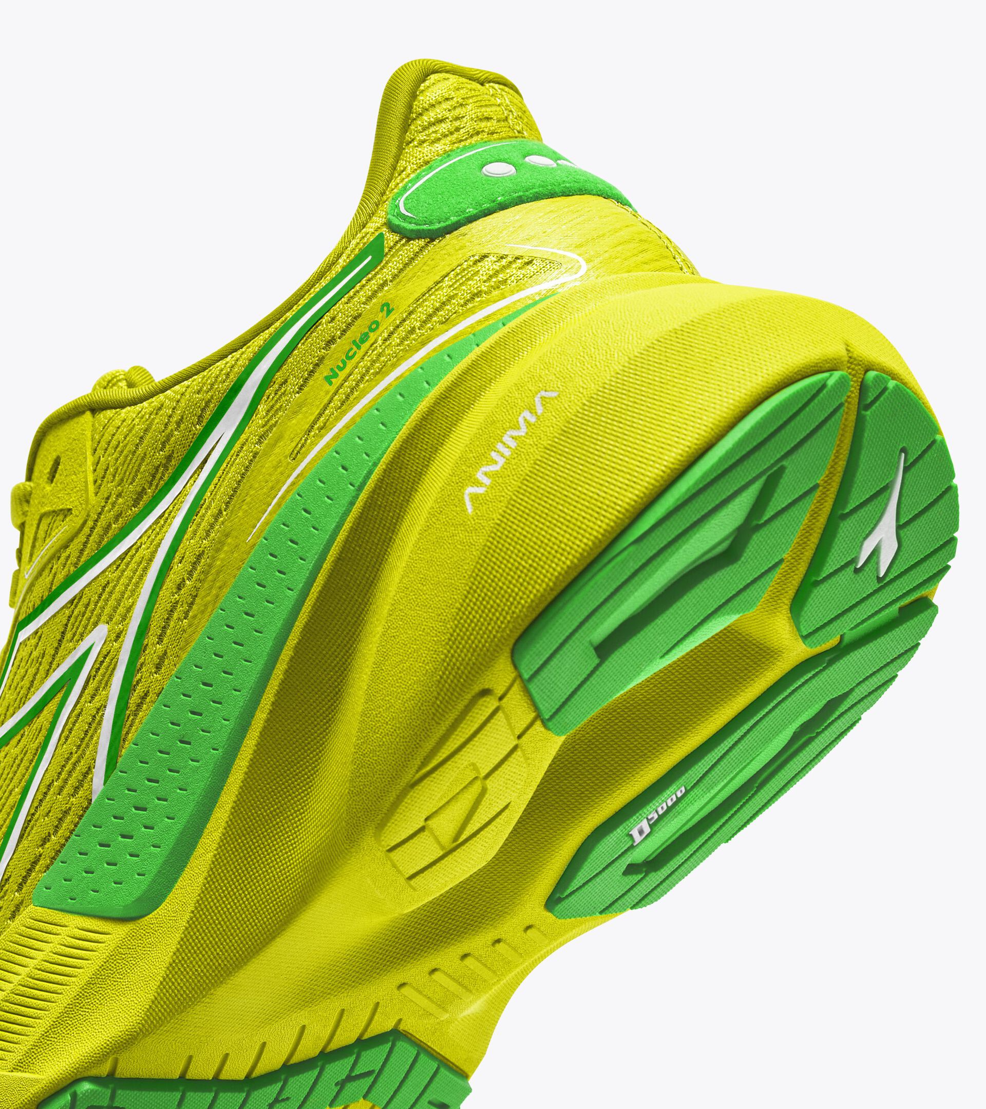 Running shoe - Comfort and stability - Men's NUCLEO 2 SULPHUR SPRING/GREEN FLASH - Diadora