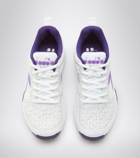 S.SHOT W CLAY, BLANC/VIOLET JACINTHE Chaussures de tennis pour terrains en terre battue - Femme S.SHOT W CLAY BLANC/VIOLET JACINTHE - Diadora