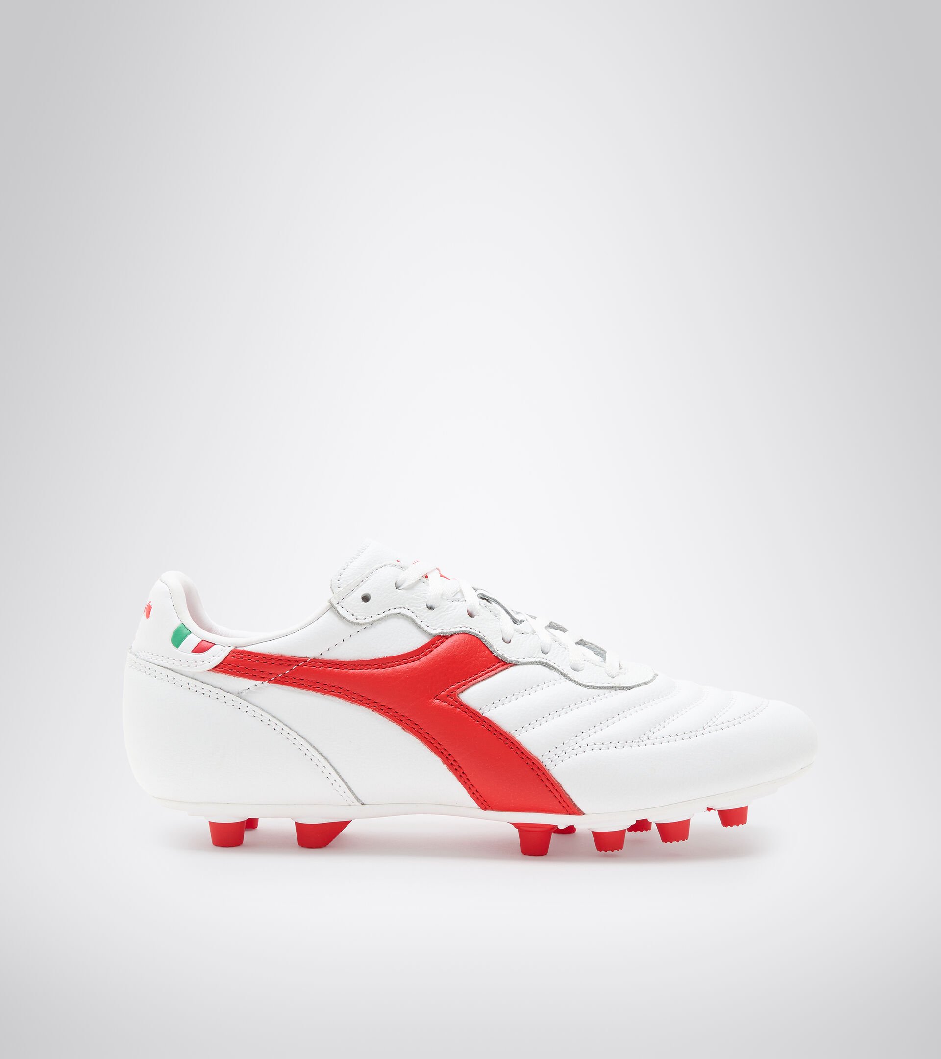 Firm ground football boot BRASIL LT+ MDPU WHITE/MILANO RED - Diadora