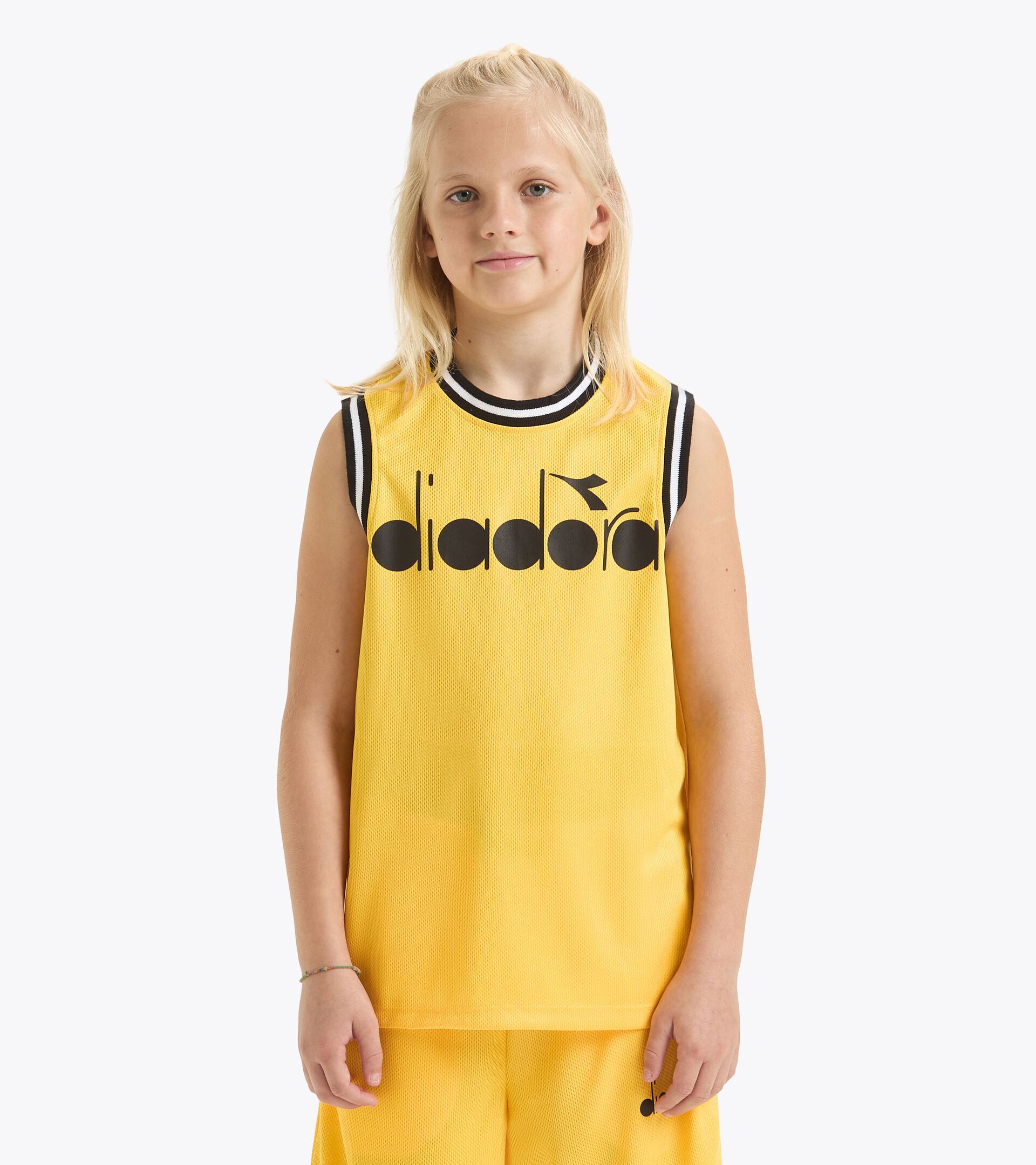 Canotta sportiva in mesh - Bambino JB. TANK BASKETBALL GIALLO OCRA - Diadora