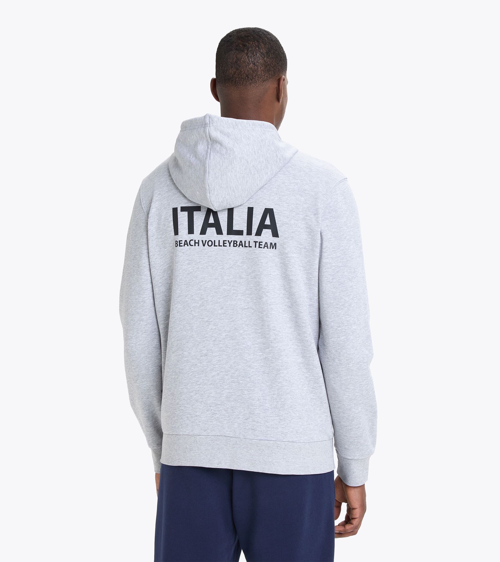 Representative hoodie - Italy Men’s National beach Volleyball Team TOP FELPA RAPPRESENTANZA UOMO BV23 ITA LIGHT MIDDLE GRAY MELANGE - Diadora