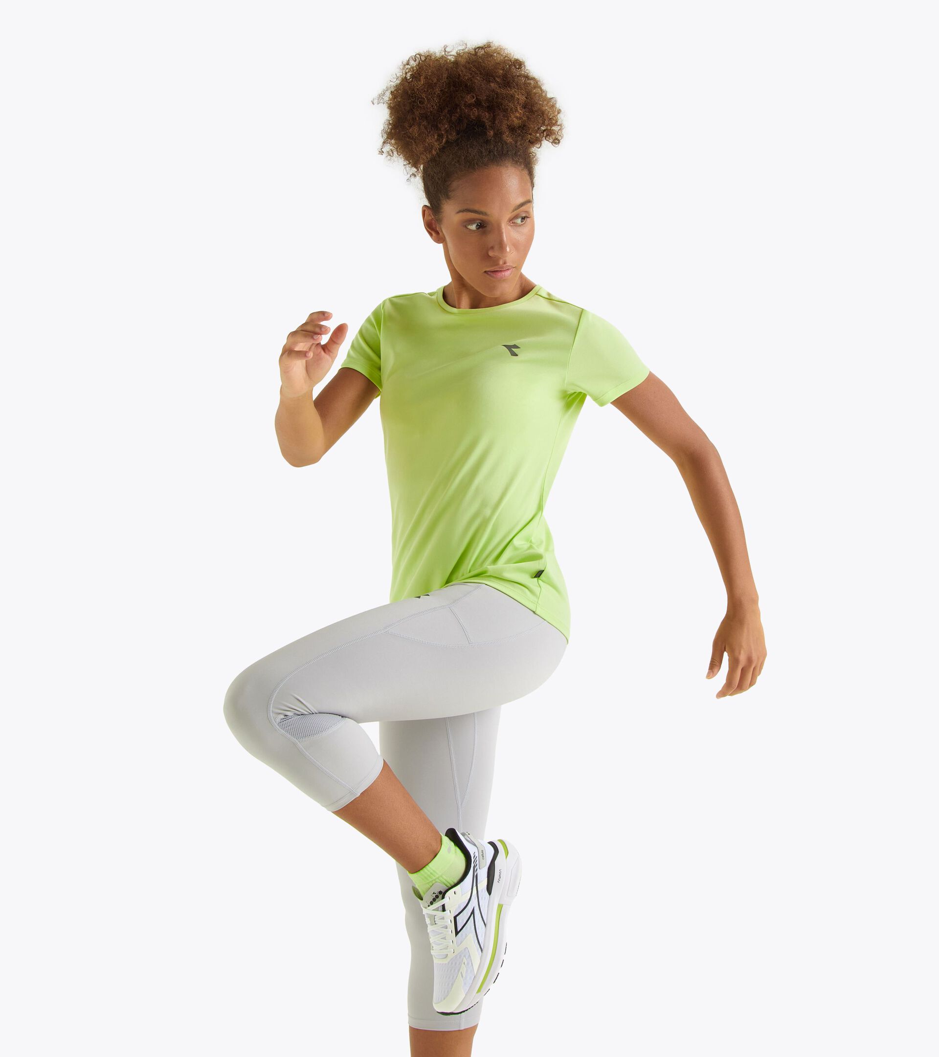 Sports t-shirt - Women L. SS T-SHIRT RUN SHADOW LIME - Diadora