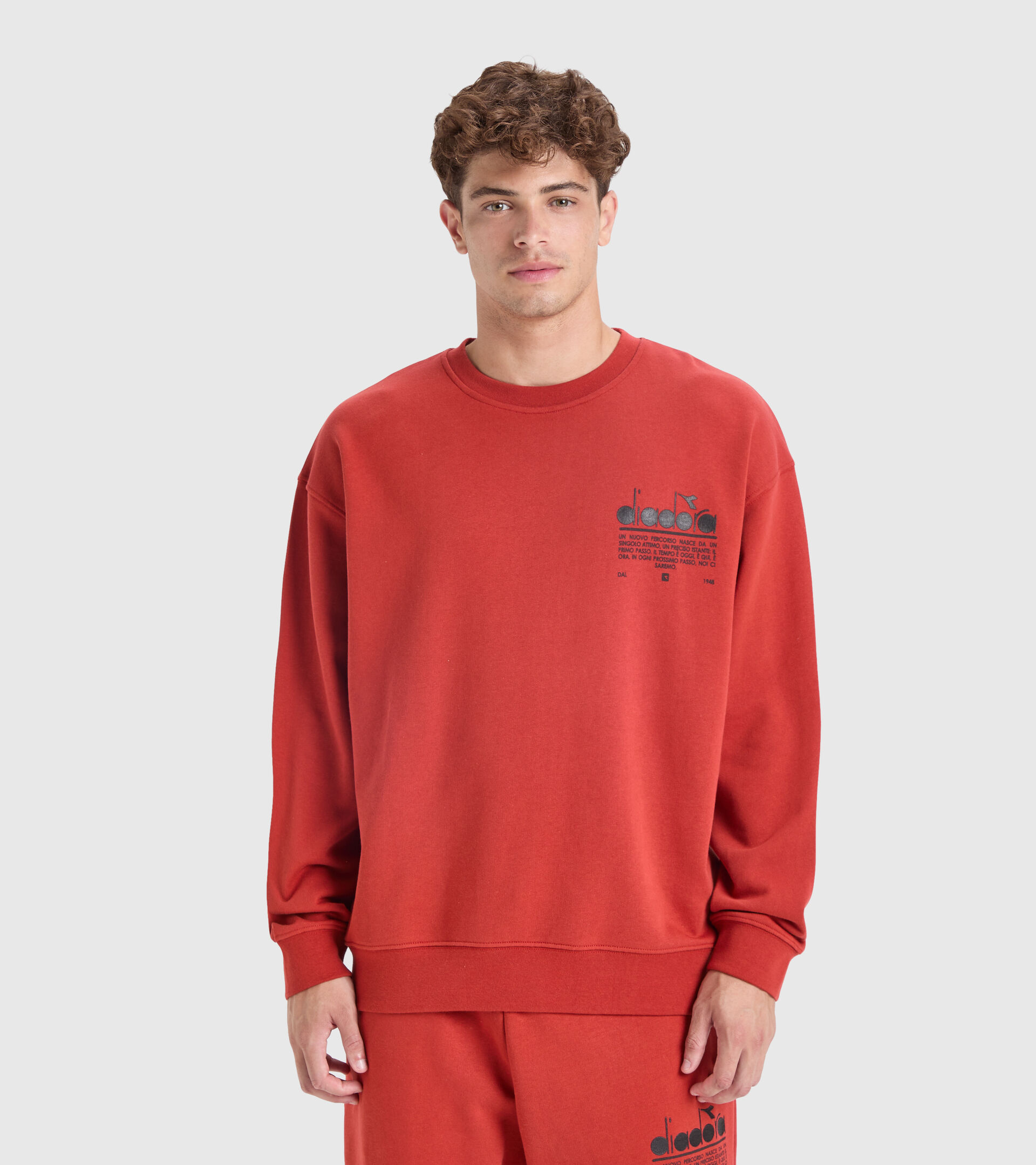 Cotton sweatshirt - Unisex SWEATSHIRT CREW MANIFESTO BROWN PURPLE - Diadora