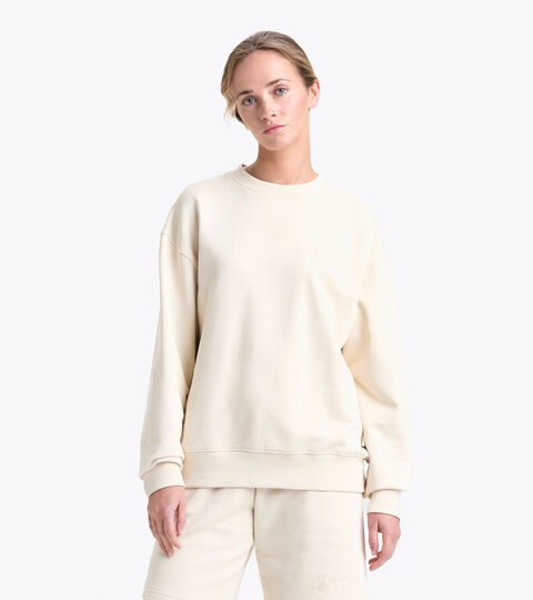 Cotton sweatshirt - Gender neutral SWEATSHIRT CREW SPW LOGO BLANC CYGNE - Diadora