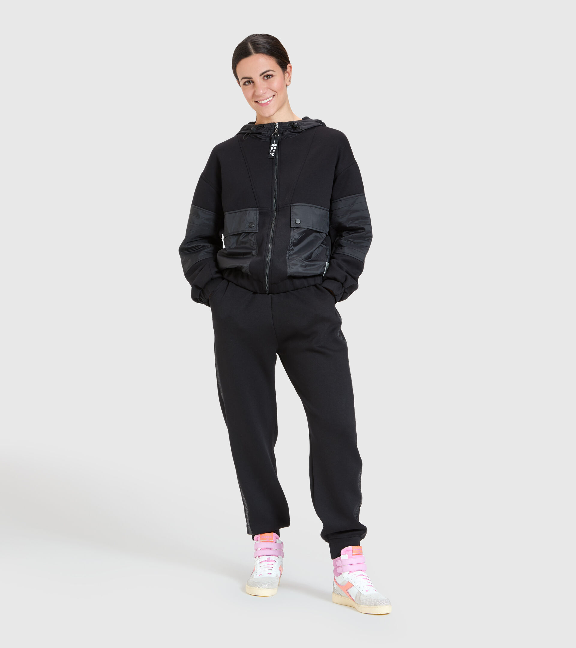 Sports jacket - Women L. TRACK JACKET URBANITY BLACK - Diadora