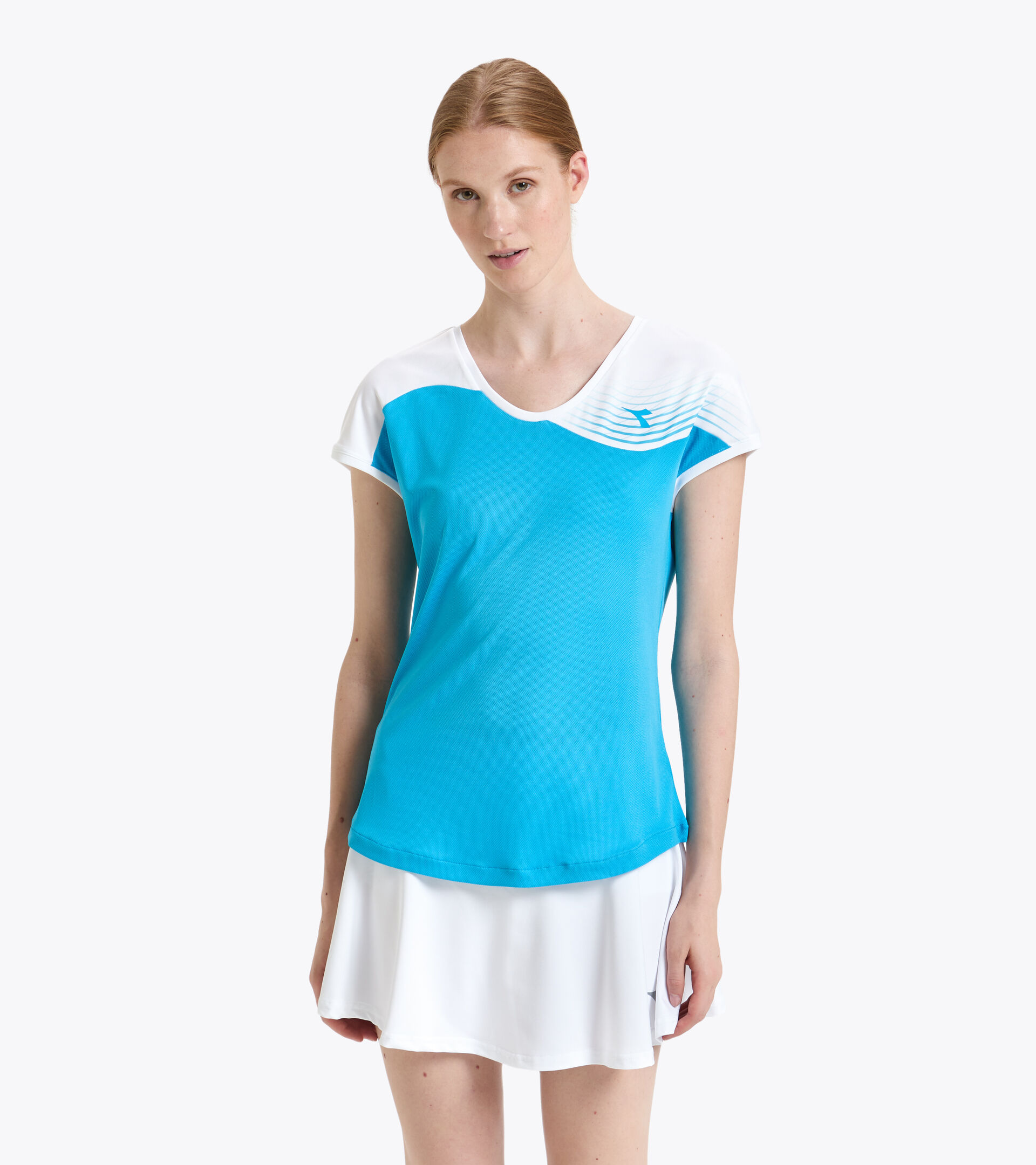 Camiseta de tenis - Mujer L. T-SHIRT COURT AZUL REAL FLUO - Diadora