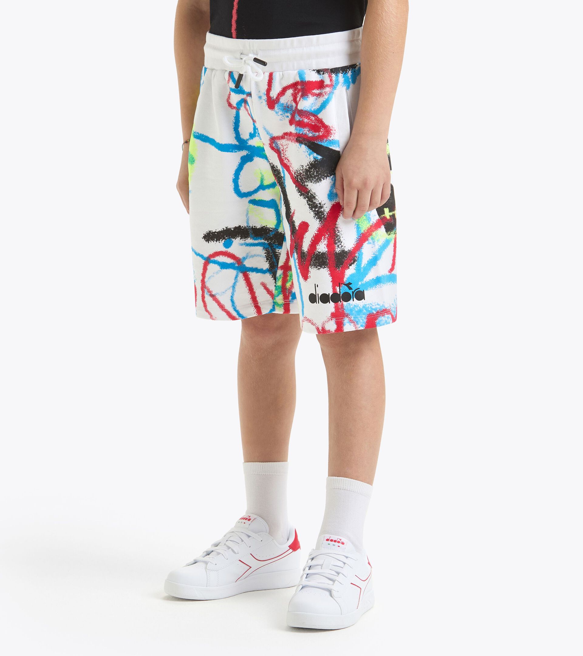 Bermuda shorts - Graffiti-inspired print - Boy
 JB. BERMUDA GRAFFITI ANTIQUE WHITE - Diadora