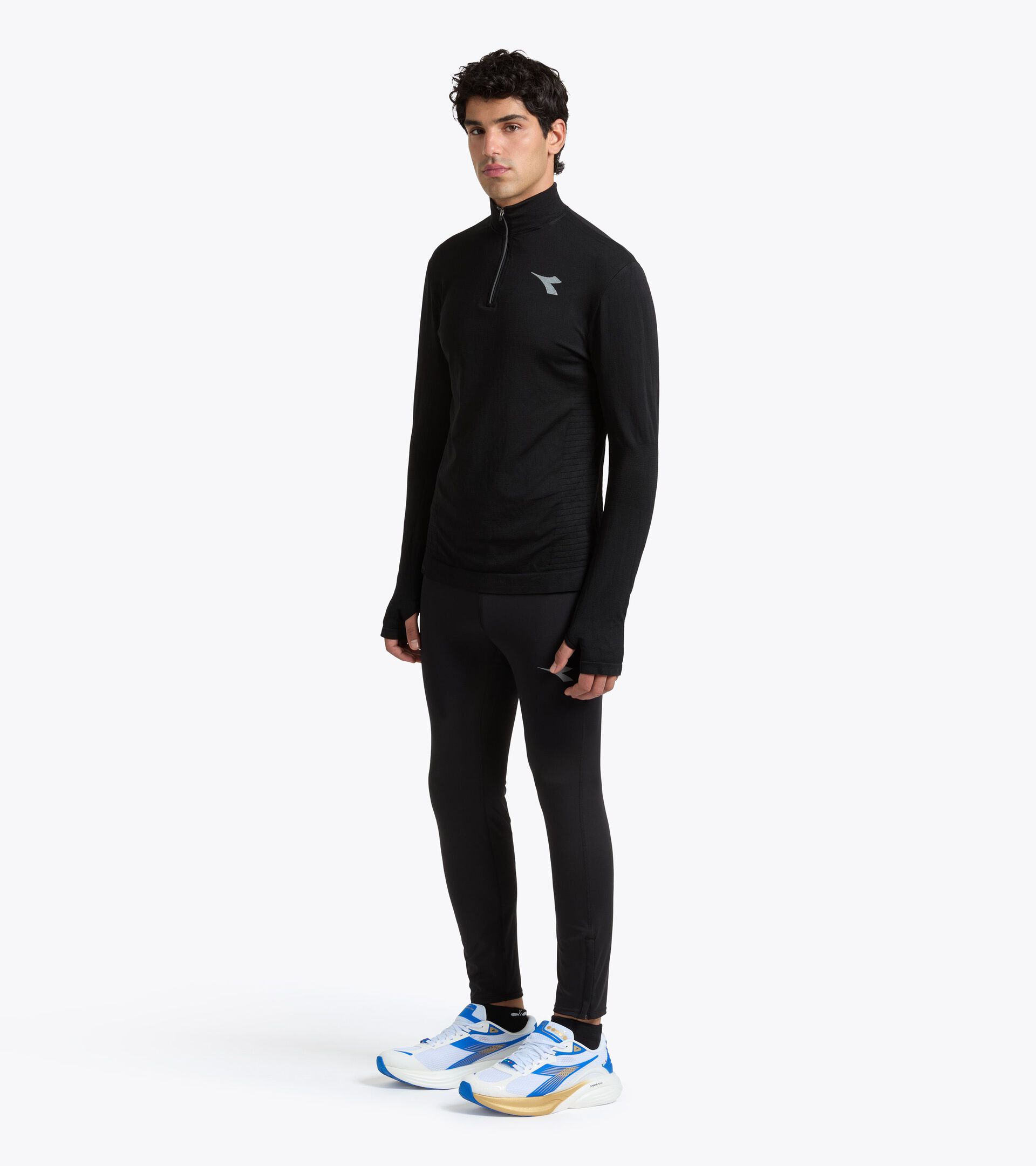 Thermoregulating Technical Leggings - STRATOUNO Running - Men&rsquo;s TIGHTS STRATOUNO BLACK - Diadora