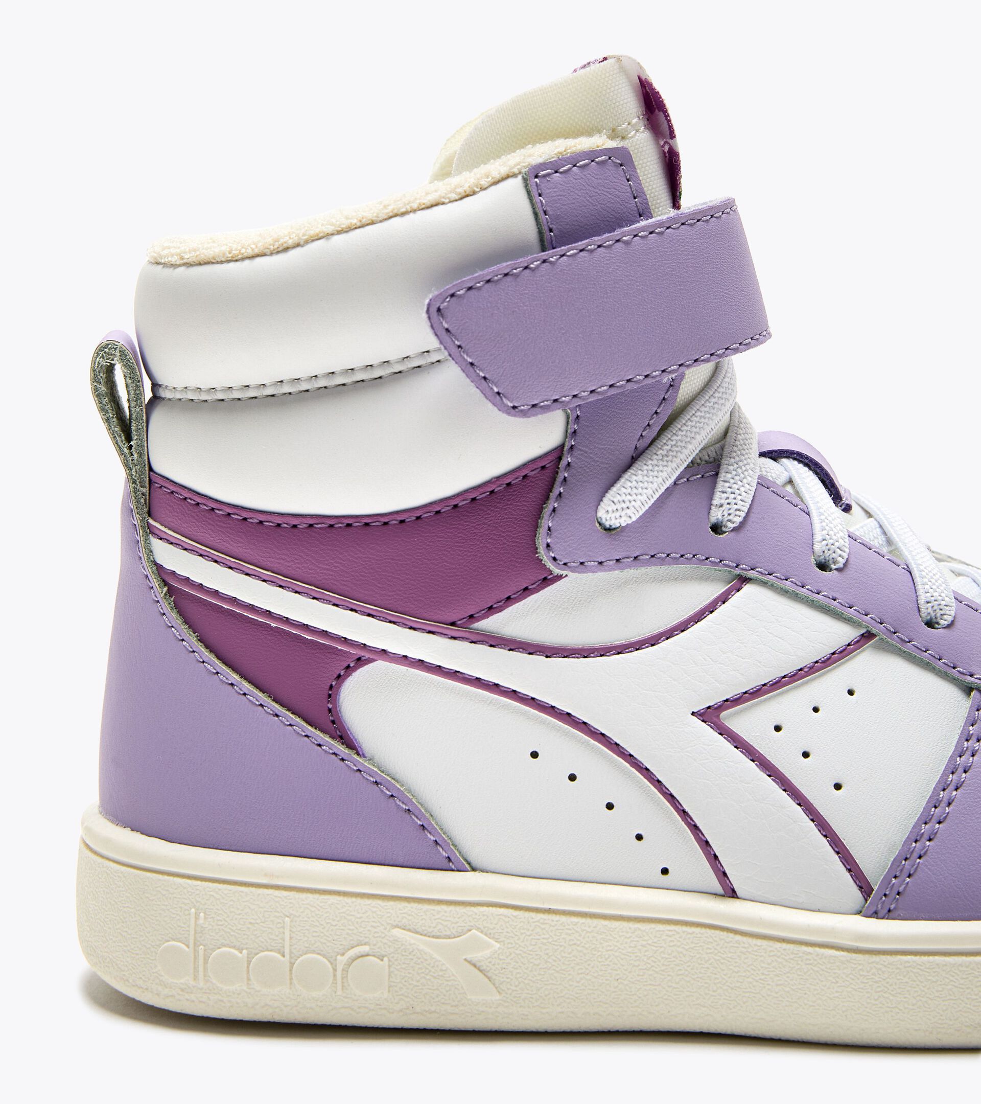 Sports shoes - Kids 4-8 years MAGIC BASKET MID PS MULBERRY/WHITE - Diadora