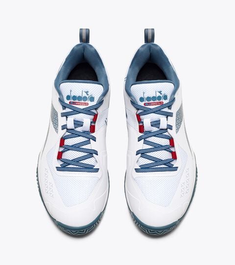 BLUSHIELD TORNEO 2 AG, WHITE/OCEANVIEW/SALSA Tennis shoes for hard surfaces or clay - Men BLUSHIELD TORNEO 2 AG WHITE/OCEANVIEW/SALSA - Diadora