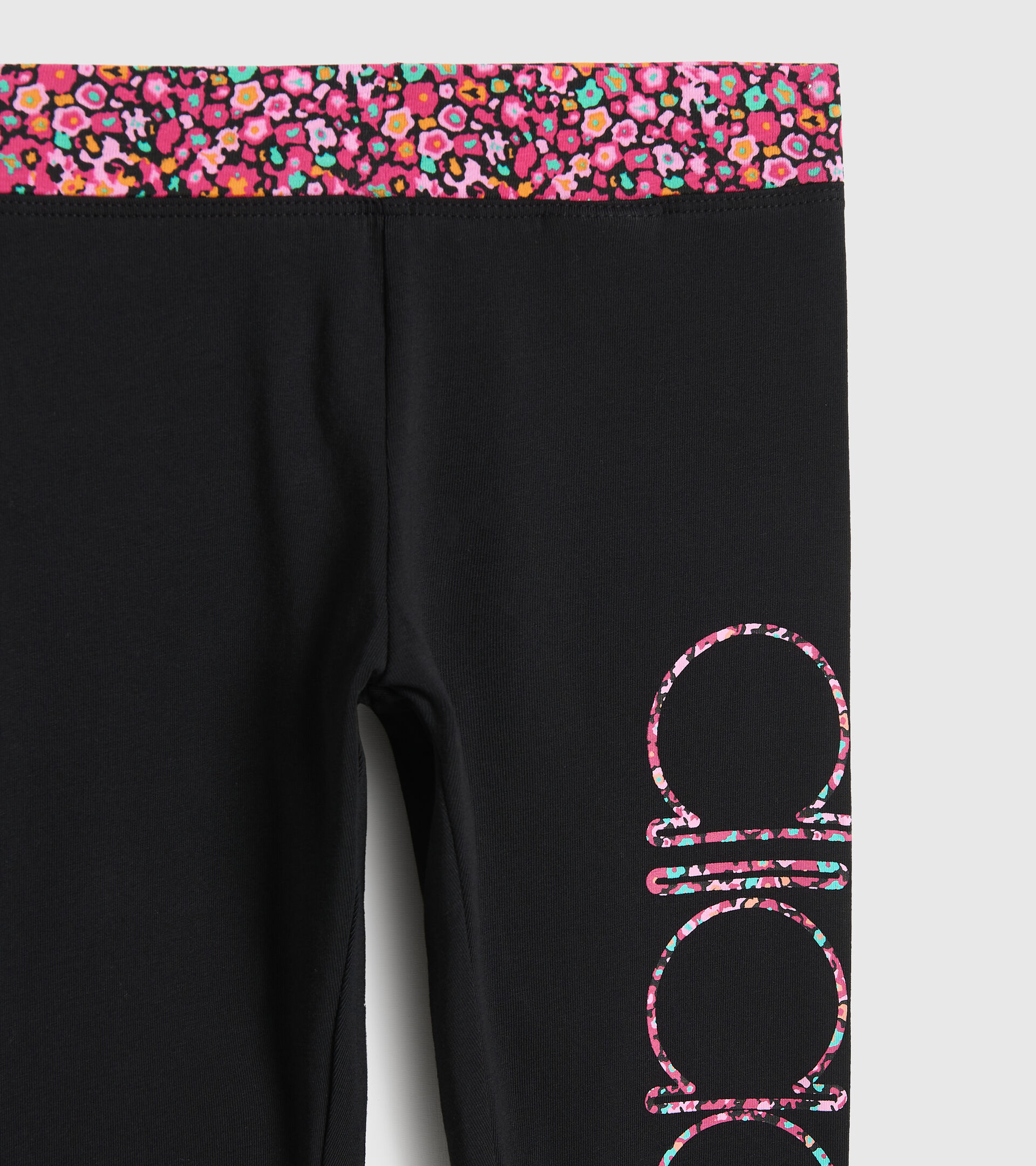 Stretch cotton jersey sports leggings - Girls JG.LEGGINGS BLOSSOM BLACK - Diadora