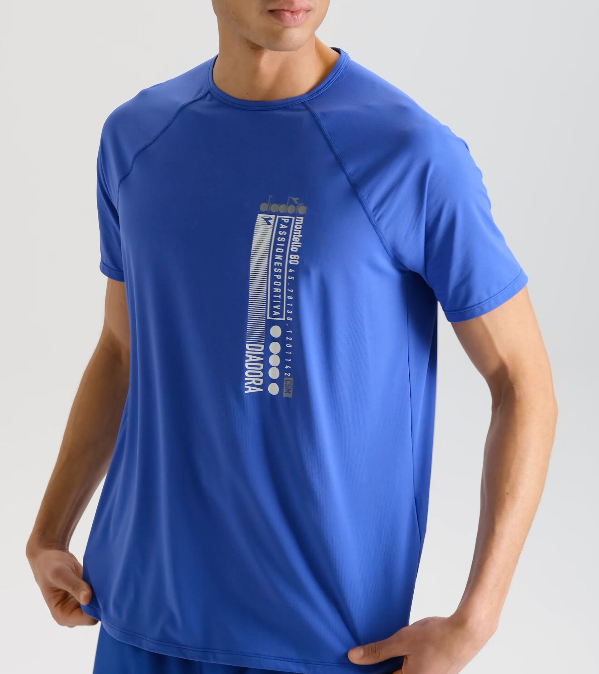Running t-shirt - Men 
 SUPER LIGHT SS T-SHIRT BE ONE IMPERIAL BLUE - Diadora