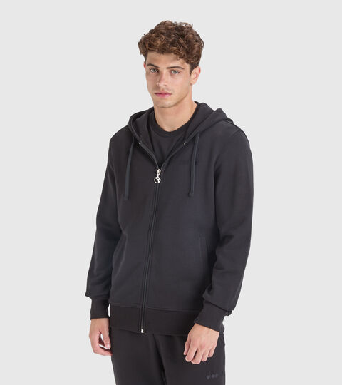 Hooded sweatshirt - Made in Italy - Men HOODIE FZ MII BLACK - Diadora
