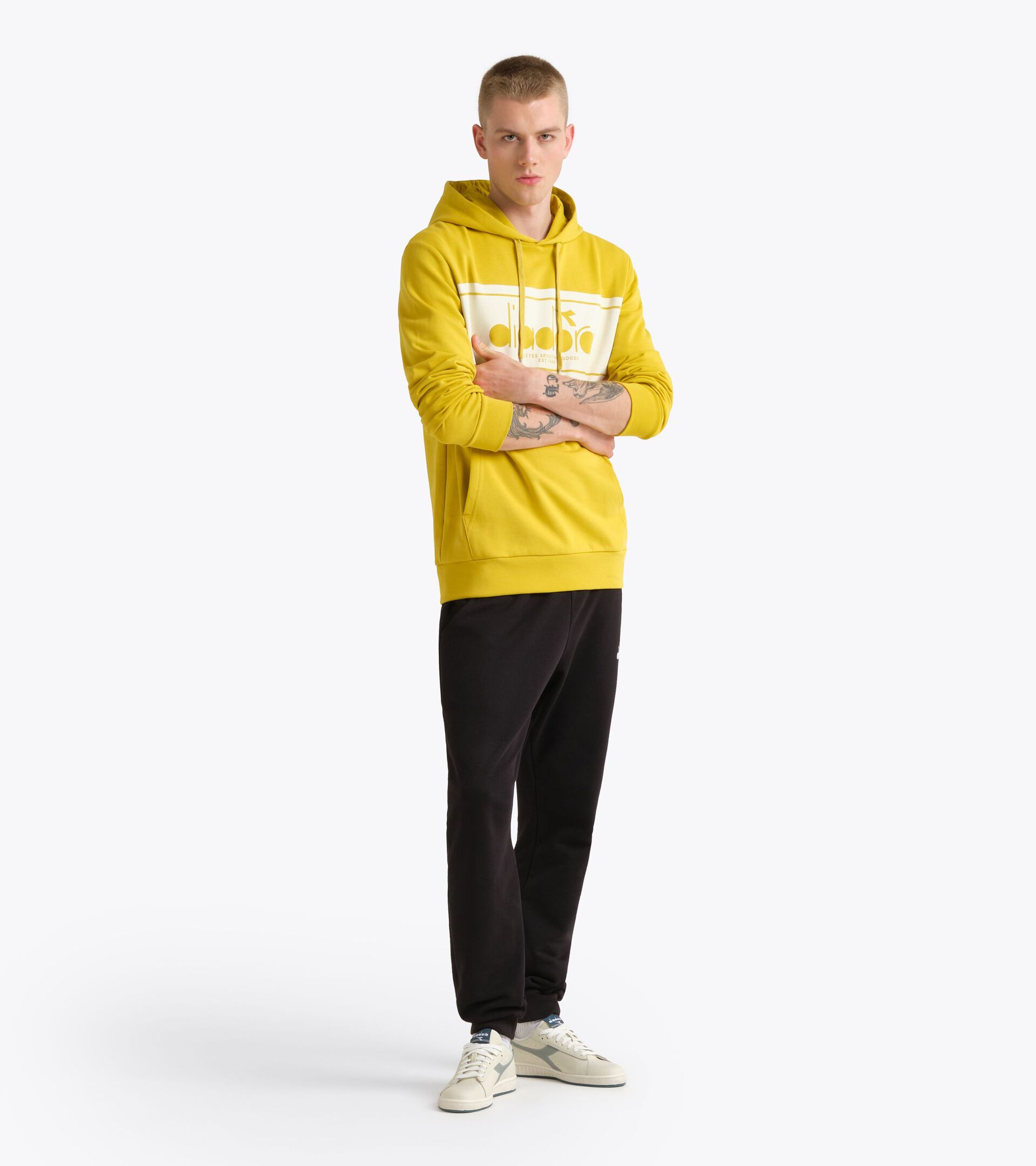 Color block hoodie - All-Gender HOODIE LOGO YELLOW BALL - Diadora